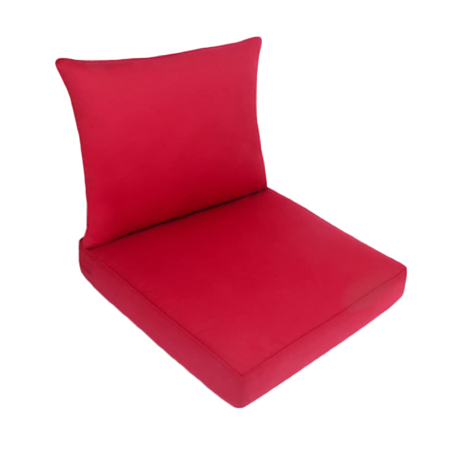 Waterproof UV-Resistant Indoor Outdoor Chair Cushions Set - All Weather Deep Seat Back Pillow for Patio Furniture (Red) - Perfect for Garden, Deck, Poolside & Porch Relaxation