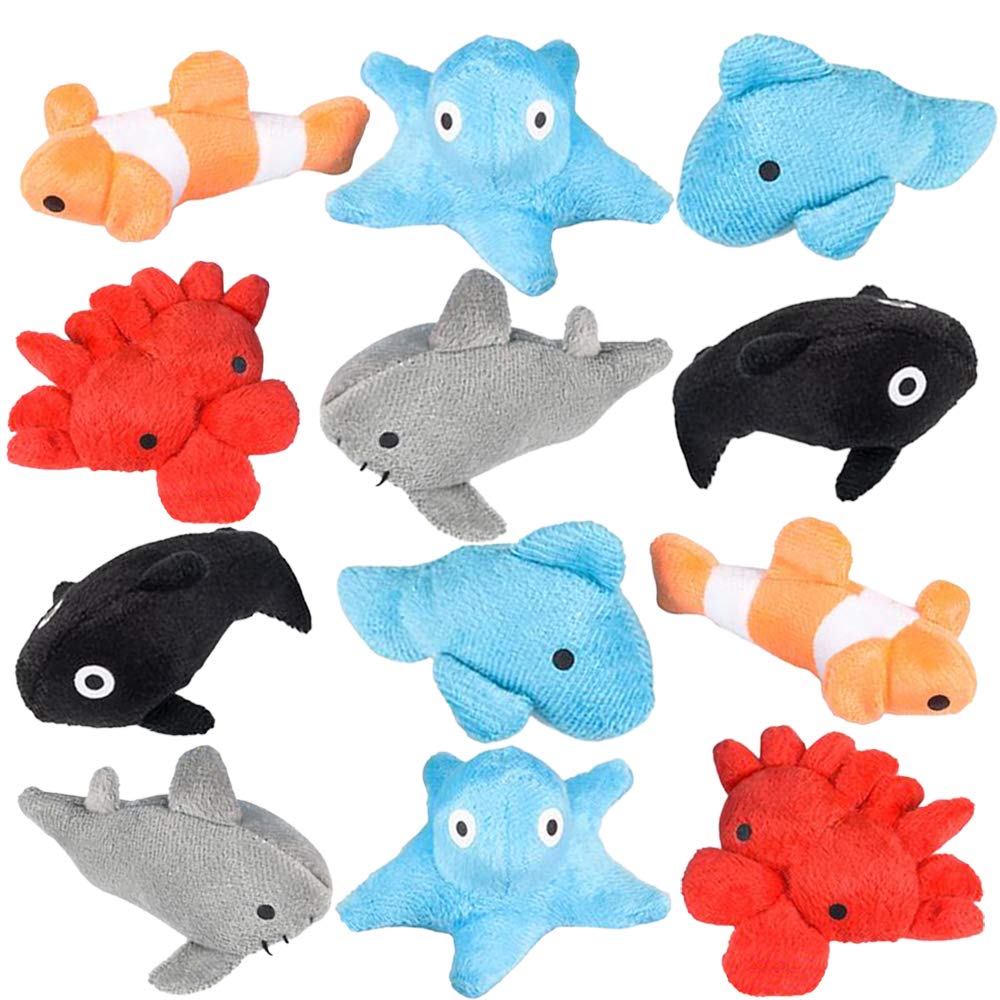 ArtCreativity 24-Piece Sea Life Plush Toys Set | Ultra-Soft Stuffed Ocean Animals for Kids | Perfect for Birthday Party Favors, Nursery Decor & Unique Diaper Cake Toppers | Great for Underwater Themed Parties & Toddler Playtime