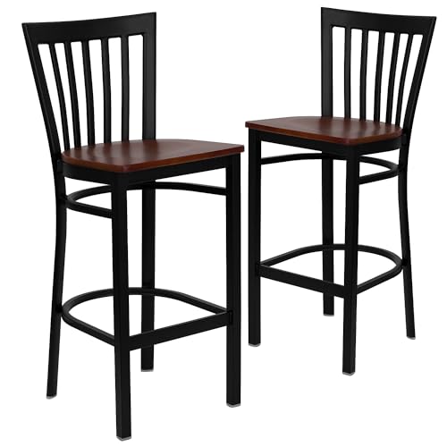 Cherry Wood Seat/Black Metal Frame