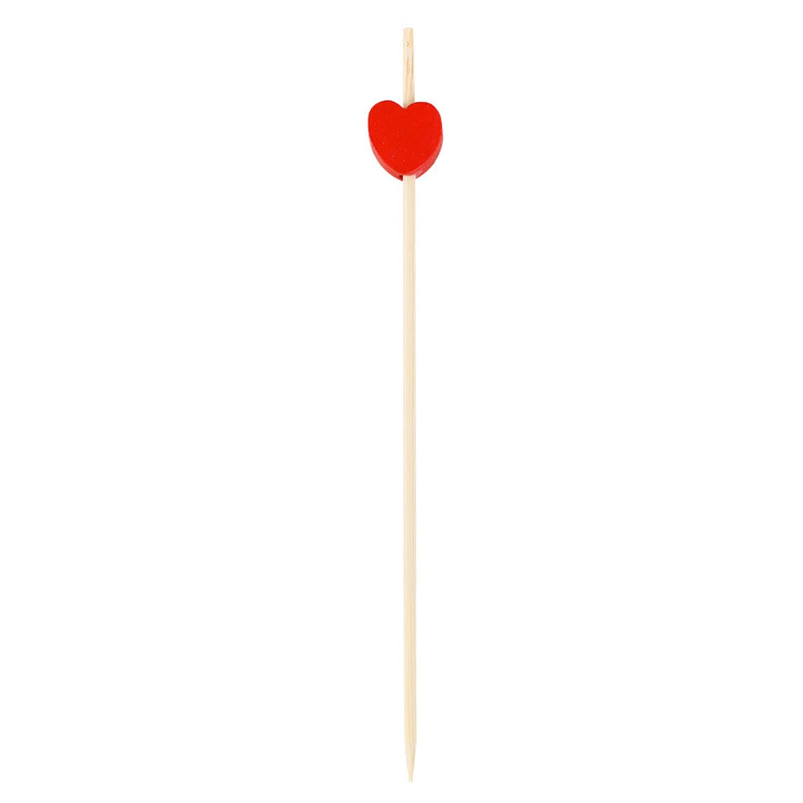 100Pcs Disposable Heart-Shaped Bamboo Dessert Picks - Eco-Friendly Wooden Skewers for Cake, Fruit, Appetizers - Perfect for Parties, Buffets, BBQs & Home Gatherings