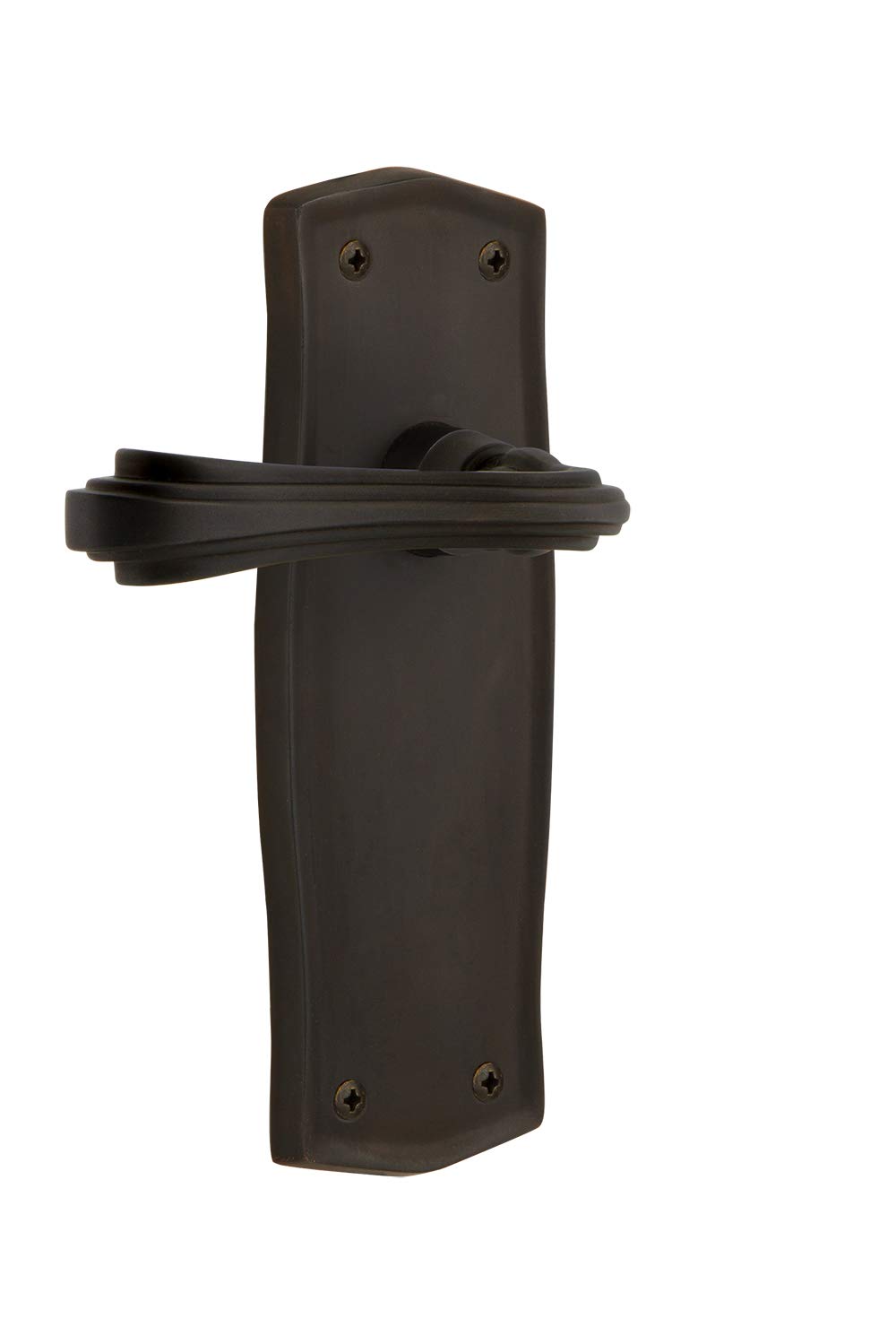 Nostalgic Warehouse Prairie Plate Single Dummy Fleur Lever - Oil-Rubbed Bronze Vintage Door Handle for Bedroom, Bathroom & Interior Doors | Classic Home Decor Upgrade