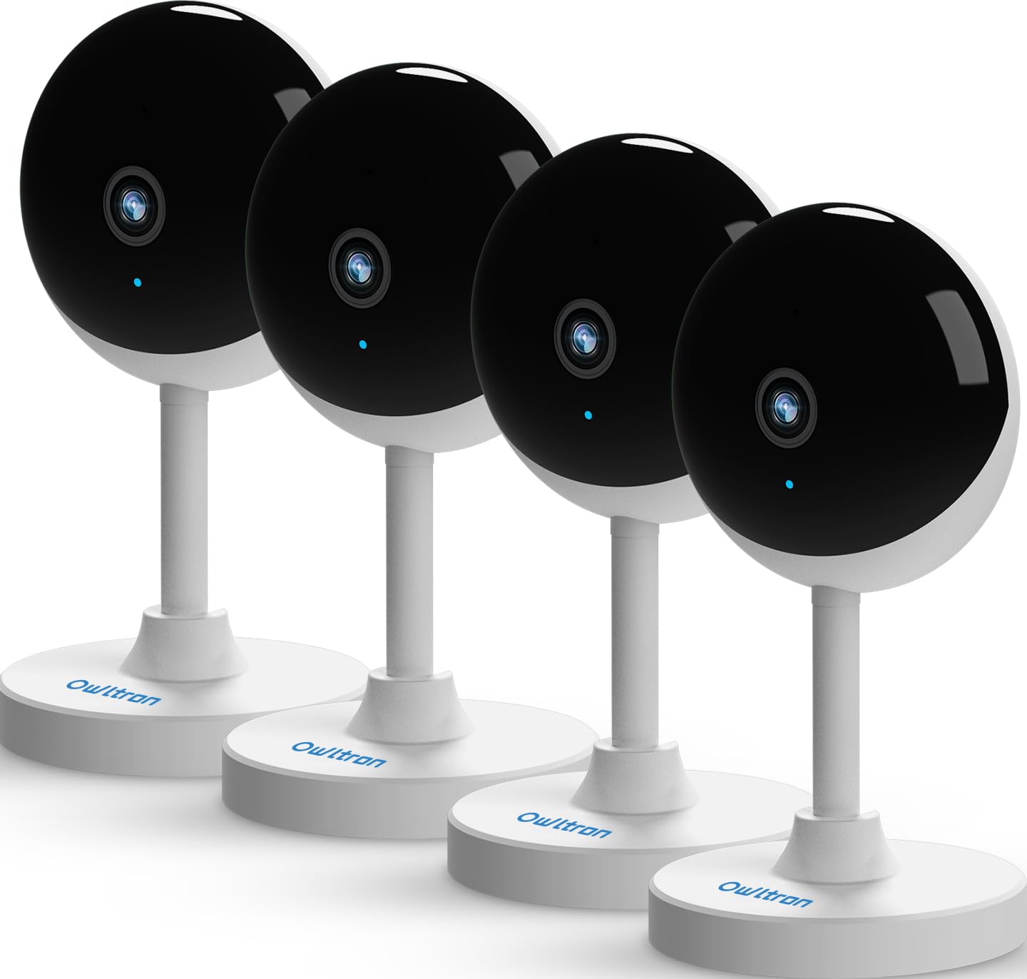 2K Owltron Indoor Security Camera 4 Pack - Wireless WiFi Baby Monitor with Motion Detection, Night Vision & 2-Way Audio | Works with Alexa & Smartphone App | Ideal for Home, Nursery, Pet Monitoring & Elderly Care