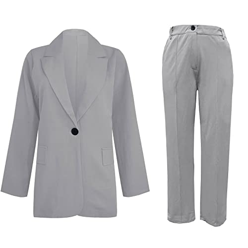 R-167 Gray Elegant Pantsuits for Women