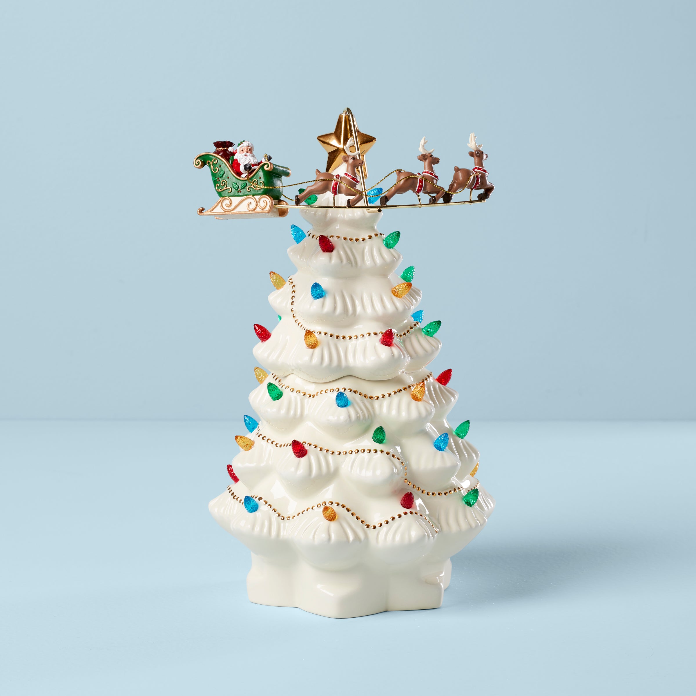 Christmas Tree with Santa Ornament - Festive Holiday Decor for Home, Office & Party | Treasured Traditions