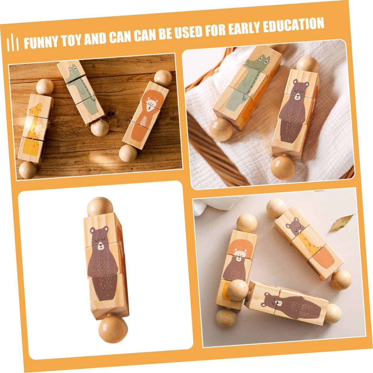 **Phenofice Wooden Baby Rattles - Natural Wooden Teething Toys for Newborns & Infants, Safe & Portable Handheld Rattle Toys for Sensory Play, Baby Shower Gifts, Nursery & Travel**