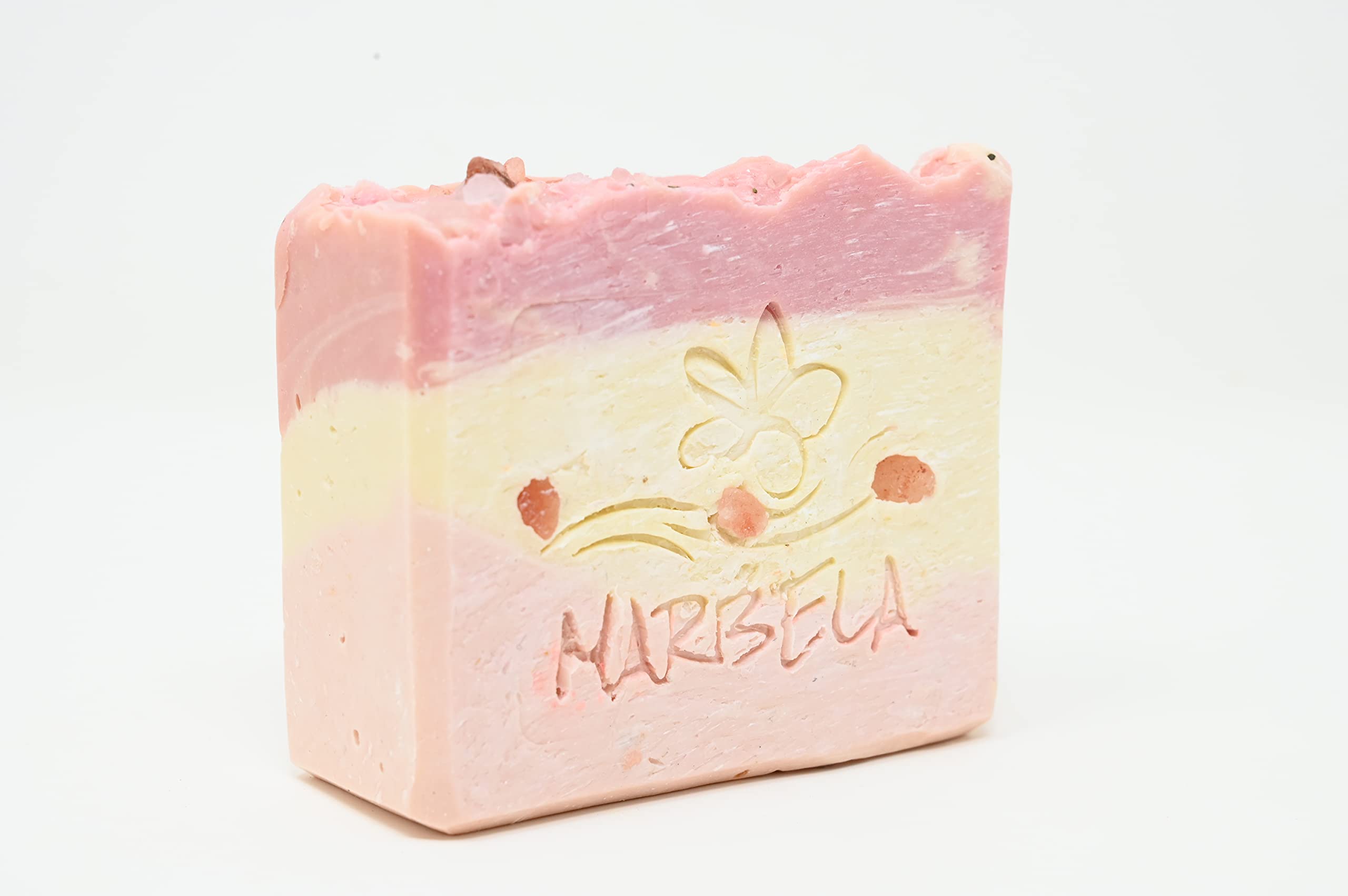 **Marbela Cosmetics Handmade Soap Bar with Himalayan Salt - 3.5 oz - Natural Exfoliating & Moisturizing Soap for Clear Skin - Perfect for Spa, Bath & Gift**