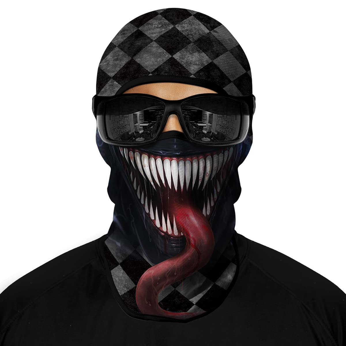 Venswell 3D Skull Balaclava Face Mask - Winter Ski Mask for Cycling, Motorcycle & Halloween Costume - Warm Full Face Cover for Outdoor Sports & Cosplay