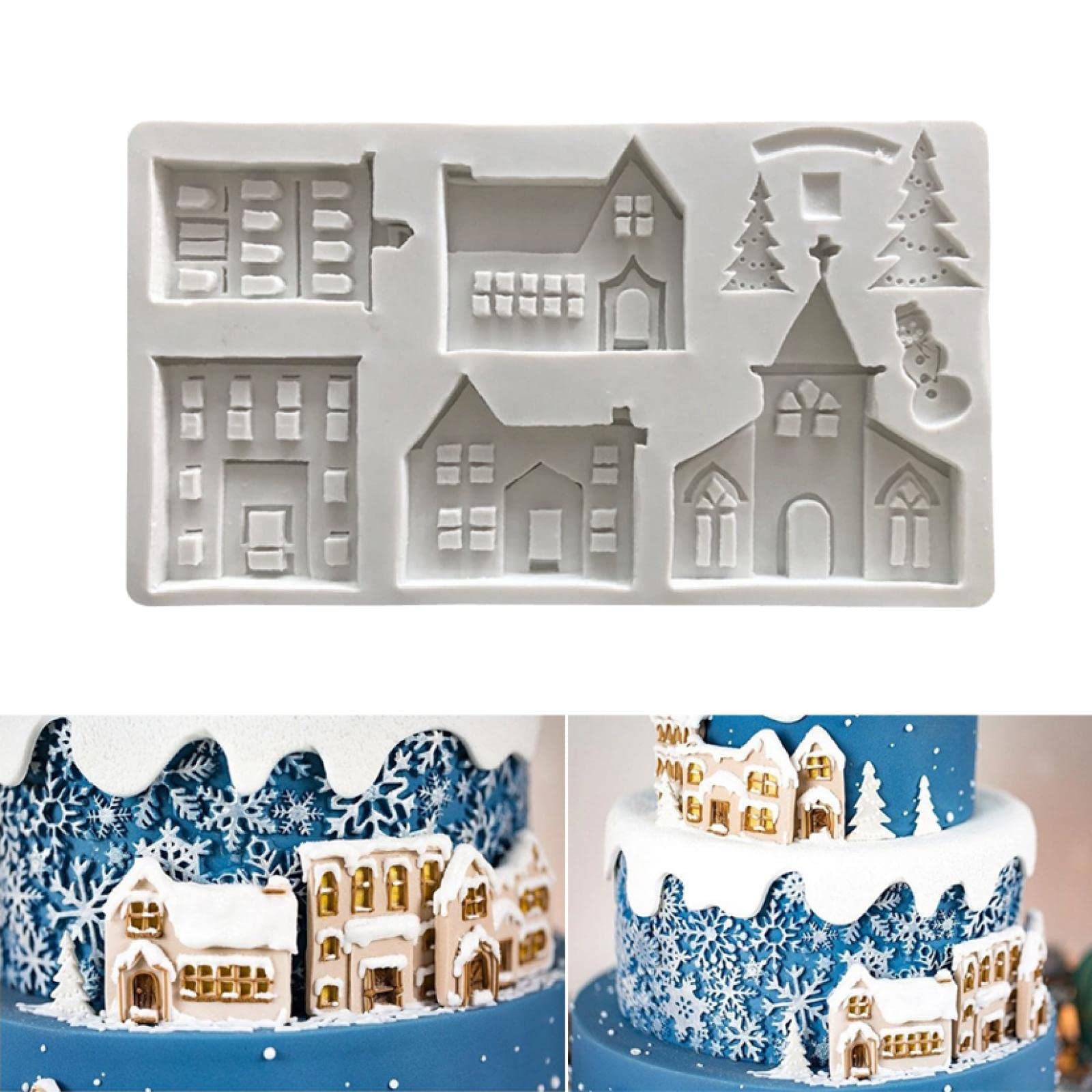 Christmas Gingerbread House Silicone Mold - Fondant & Chocolate Candy Decorating Tools for Baking, Cake & Dessert Making - Perfect for Holiday Parties, DIY Gifts & Home Decor