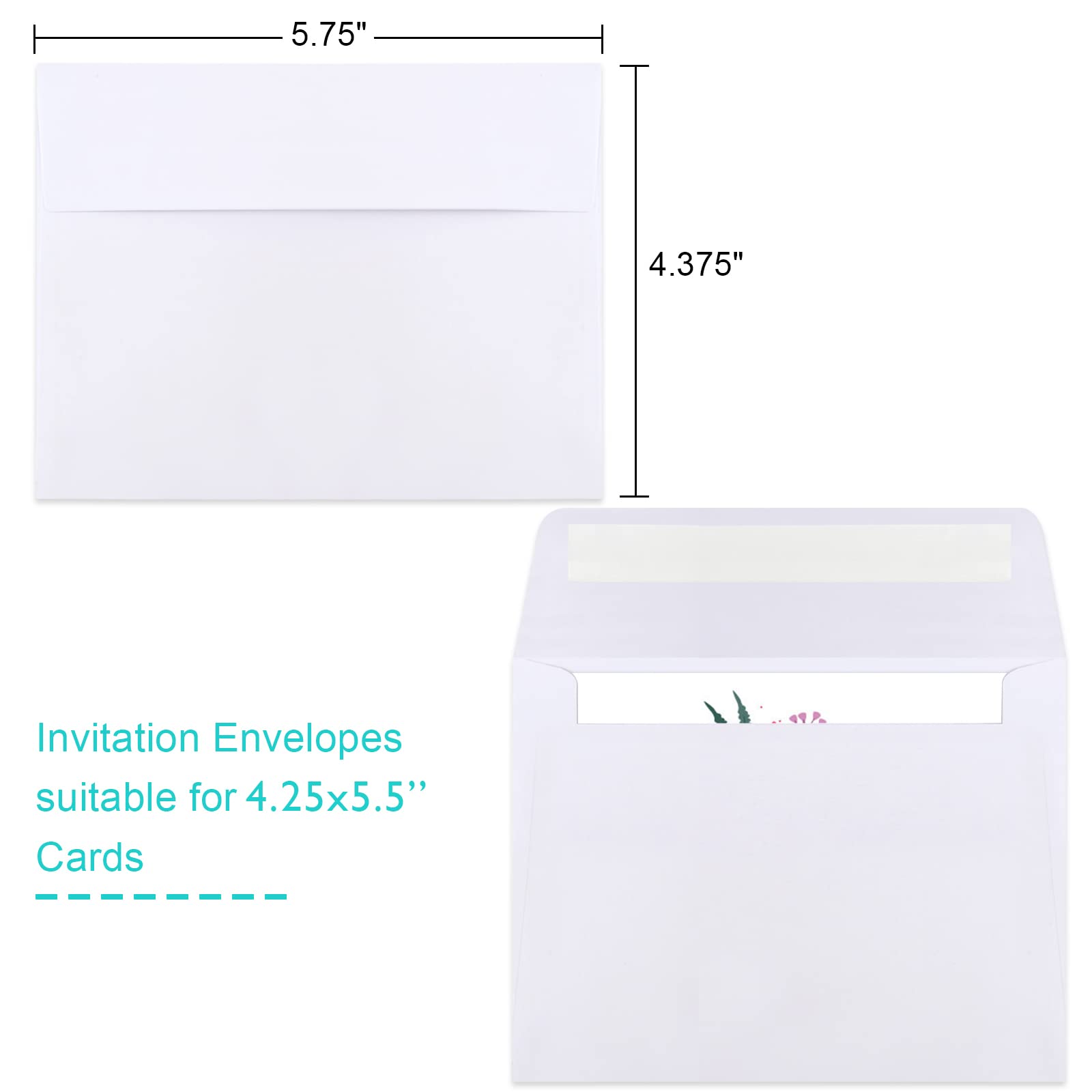 70 Pack A2 White Self-Seal Invitation Envelopes for 4.5x5.5 Cards - Perfect for Wedding Invitations, Greeting Cards, RSVP, Photos & Postcards | Bulk Envelopes for Mailing & Stationery