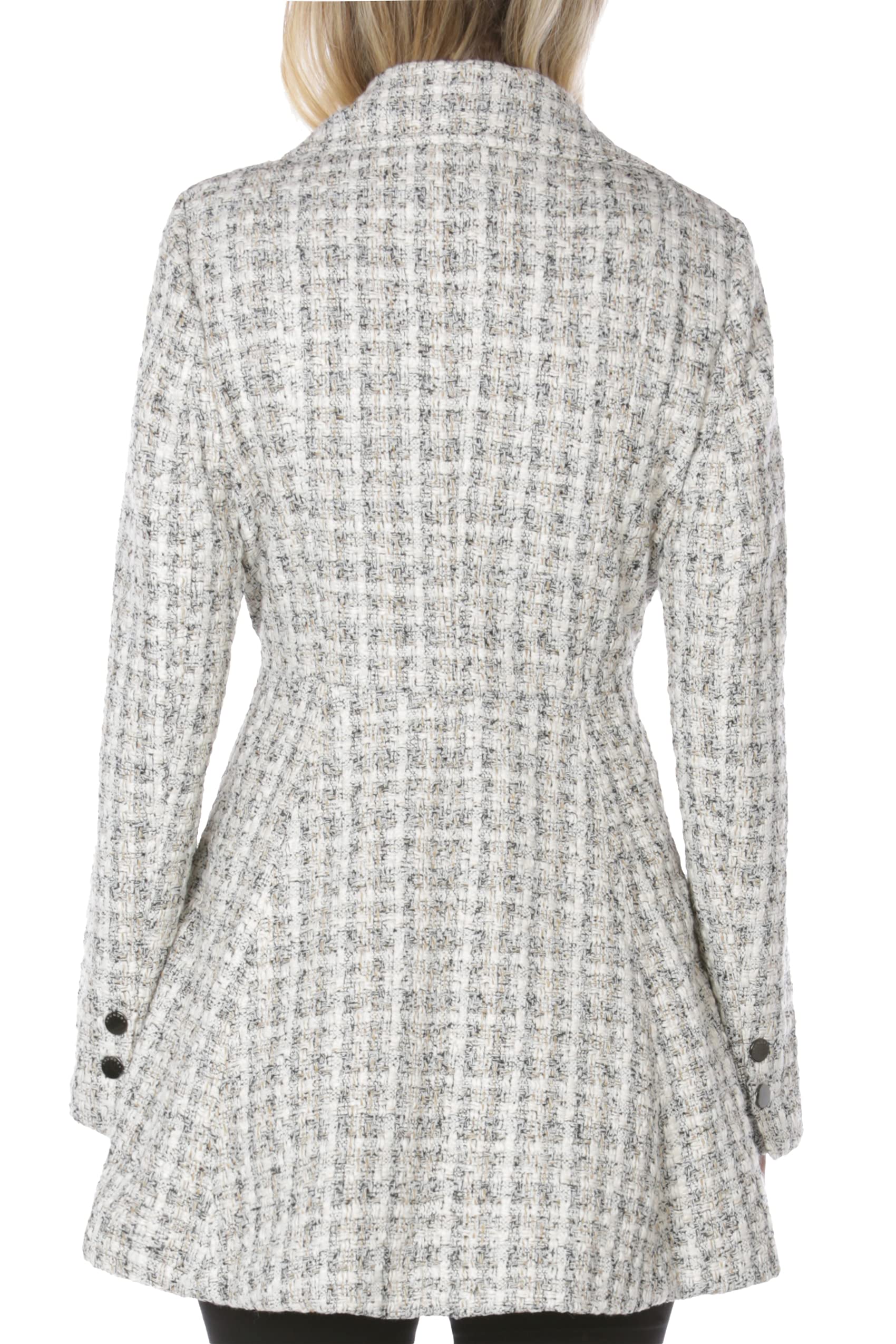 Shelli Segal Women's Fit and Flare Plaid Jacket - Stylish Casual Outerwear for Fall & Winter | Perfect for Office, Date Night & Weekend Outings
