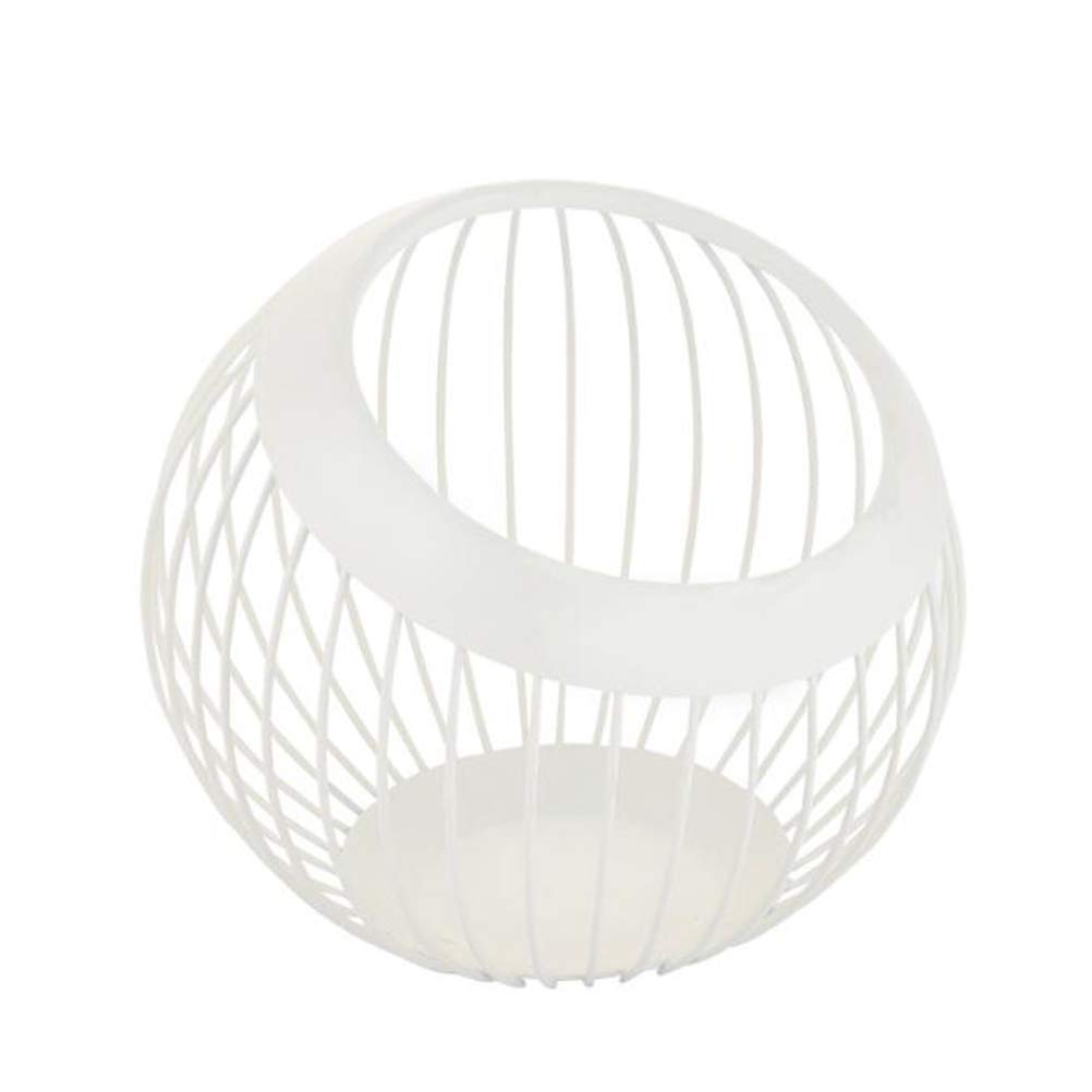 Cabilock White Iron Fruit Storage Basket - Creative Hollow-Out Fruit Tray for Kitchen Countertop, Snack Container, Drain Rack - Perfect for Dining Table, Party Serving, and Fruit Display