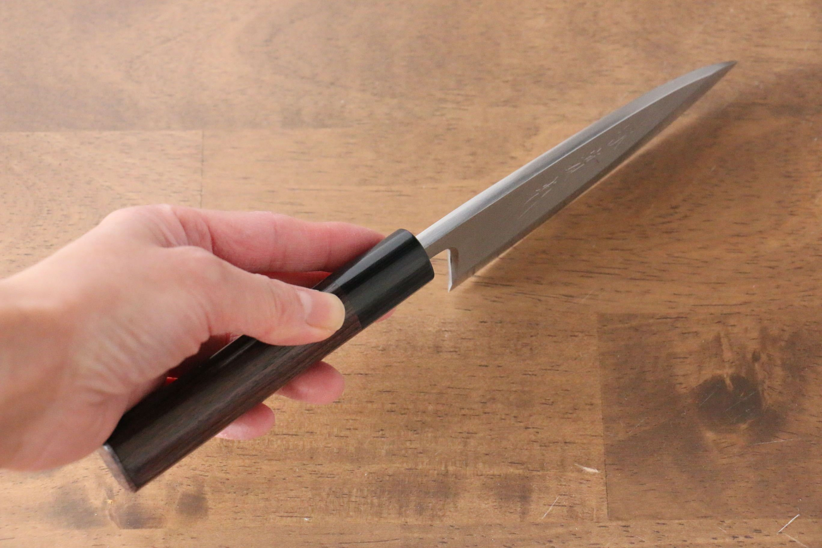 Premium Jikko Silver Steel No.3 Deba Knife 120mm - Japanese Professional Chef Knife with Shitan Handle for Sushi, Fish Filleting & Precision Cutting