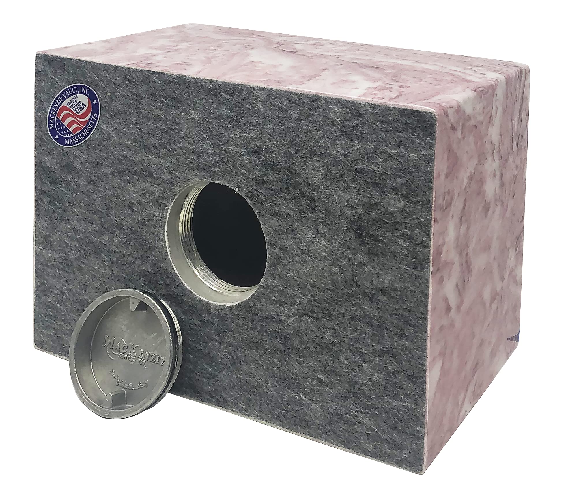 Personalized Engraved MacKenzie Urn Vault - Custom 3-Line Engraving with 6 Font Options | Cultured Marble Adult-Sized Urn in Wild Rose | Memorial Keepsake for Ashes, Funeral Display & Home Decoration