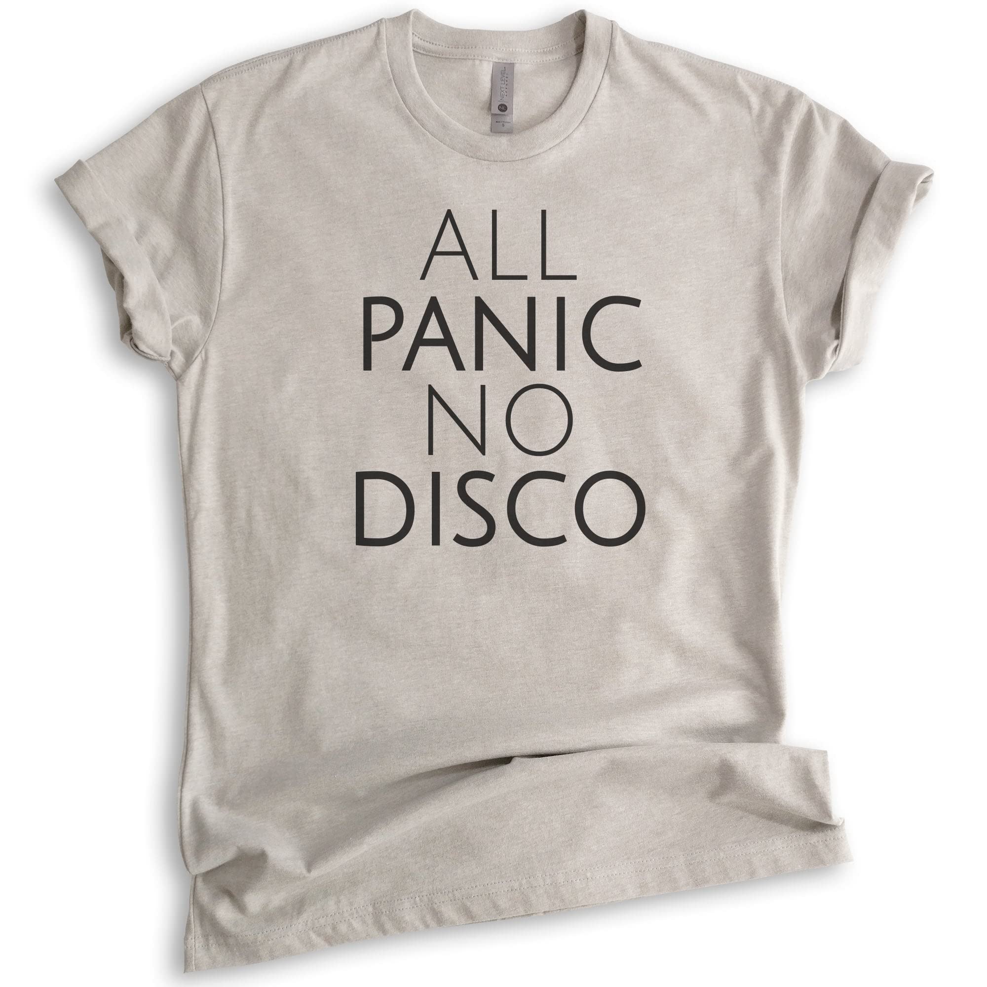 All Panic No Disco Shirt - Unisex Anxiety Relief T-Shirt for Women & Men - Funny Nervous Introvert Graphic Tee - Perfect for Social Events, Parties & Everyday Wear