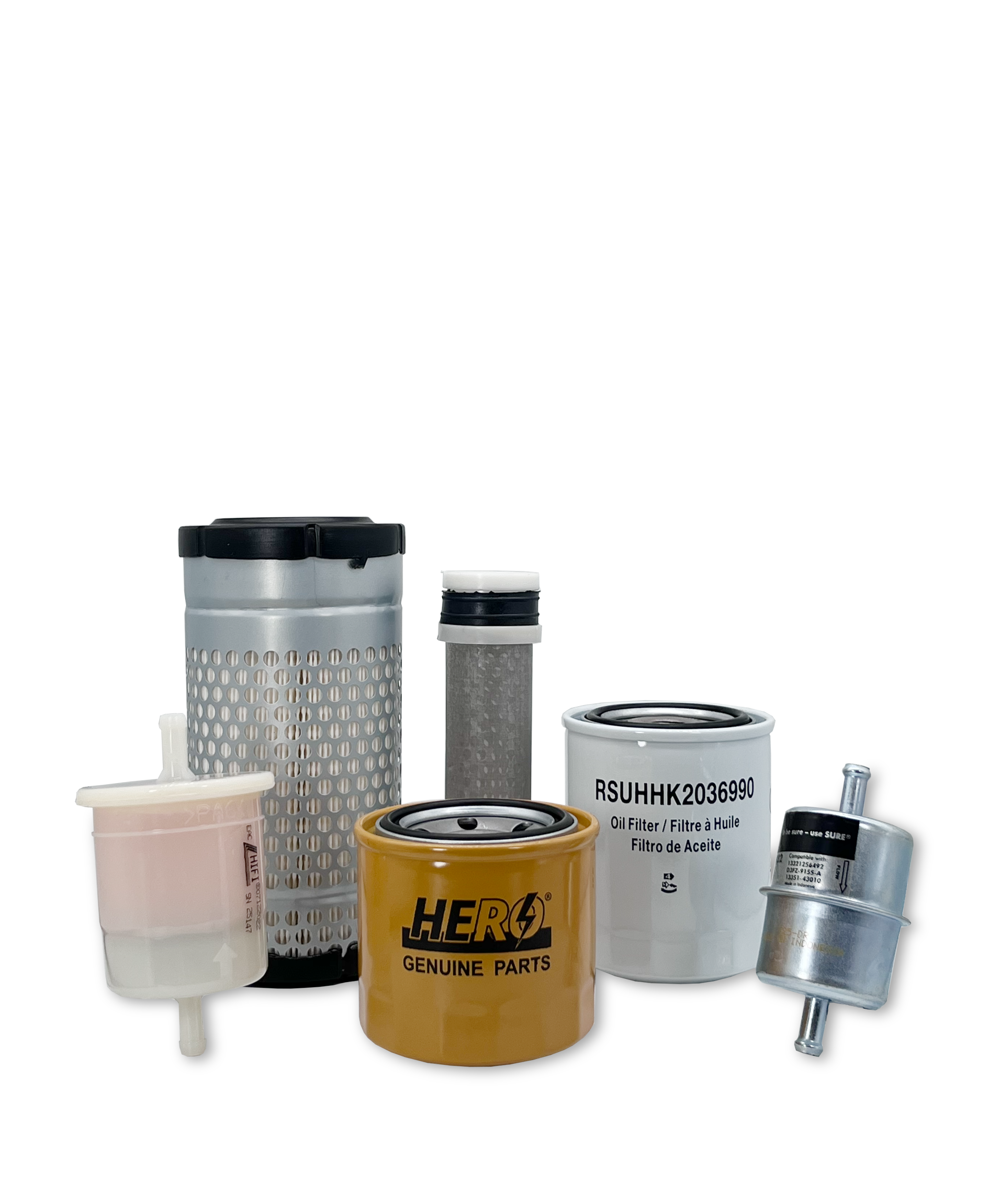 HERO® Maintenance Filter Kit for Kubota F2690 Front Mount Mower - Air Oil Fuel Filters Replacement Parts for Lawn Mower Tractor Maintenance (Perfect for Spring Tune-Ups & Regular Equipment Servicing)
