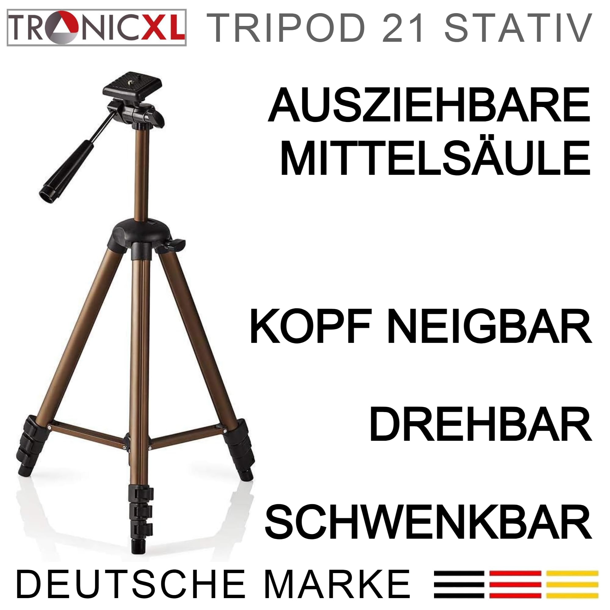 TronicXL Tripod21P Universal Projector Mount - Compatible with BenQ, Asus, Acer, Epson, Sony, Panasonic, Philips, WiMiUS, TOUMEI, Merisny, QKK, OTHA & Android Projectors - Perfect for Home Theater, Office Presentations & Outdoor Movie Nights