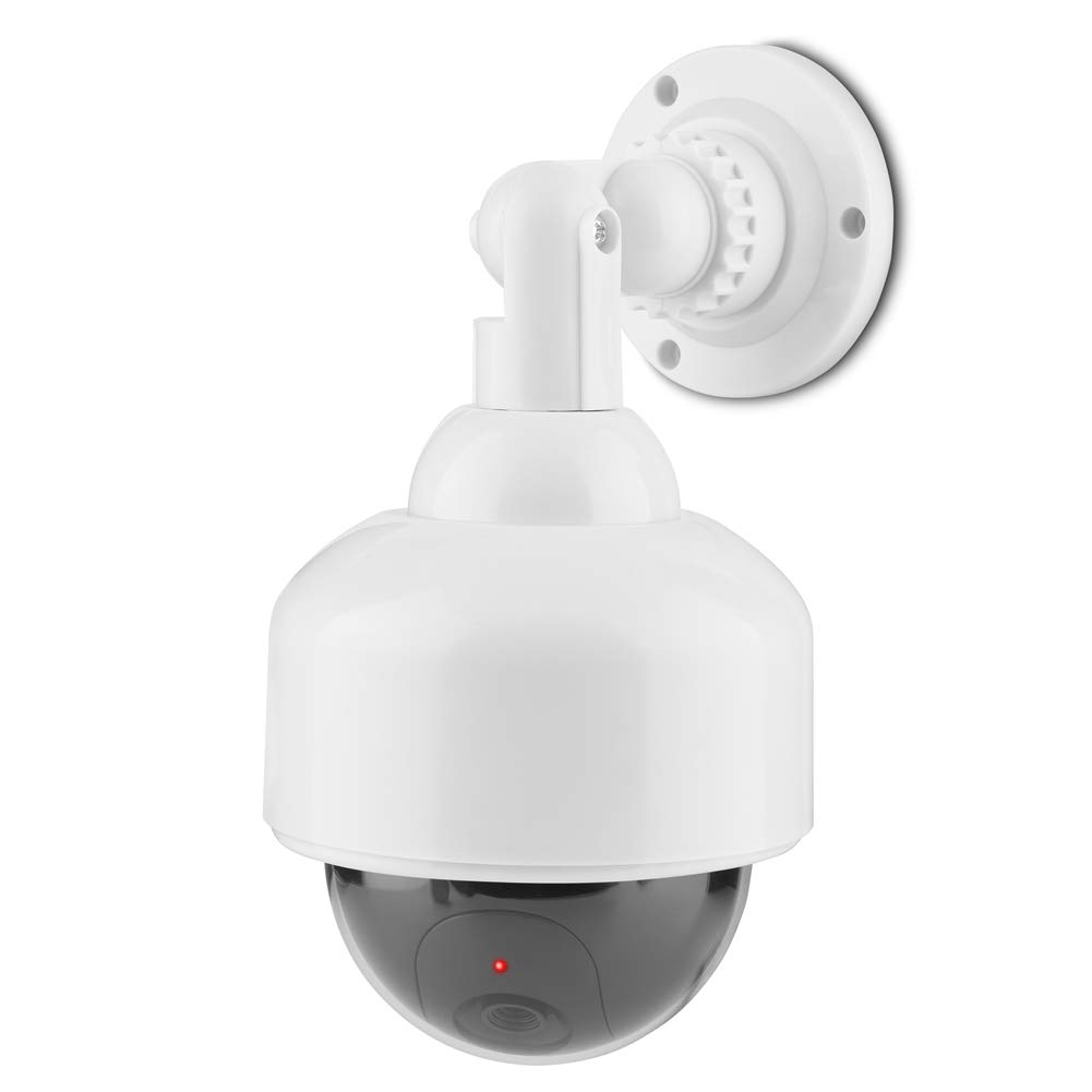 Tosuny Fake Security Camera with Blinking LED - Indoor/Outdoor Waterproof Dummy Dome CCTV Surveillance Camera, 360° Rotation | Home & Business Deterrent for Theft Prevention