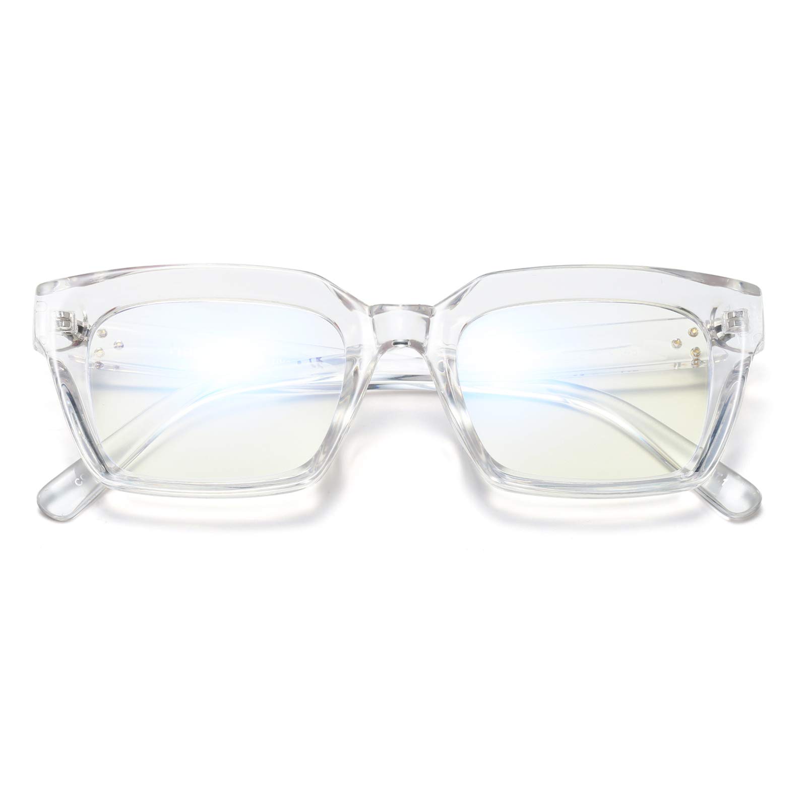 ZUVGEES Retro Blue Light Blocking Reading Glasses - Large Lens Computer Eyeglass Frames for Men & Women - Reduce Eye Strain for Work, Gaming & Screen Time