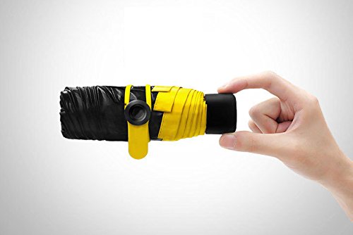 Compact Mini Pocket Umbrella with Yellow Tulips Print - Portable Travel Folding Umbrella for Women & Men - Perfect for Commuting, Outdoor Events, and Rainy Days