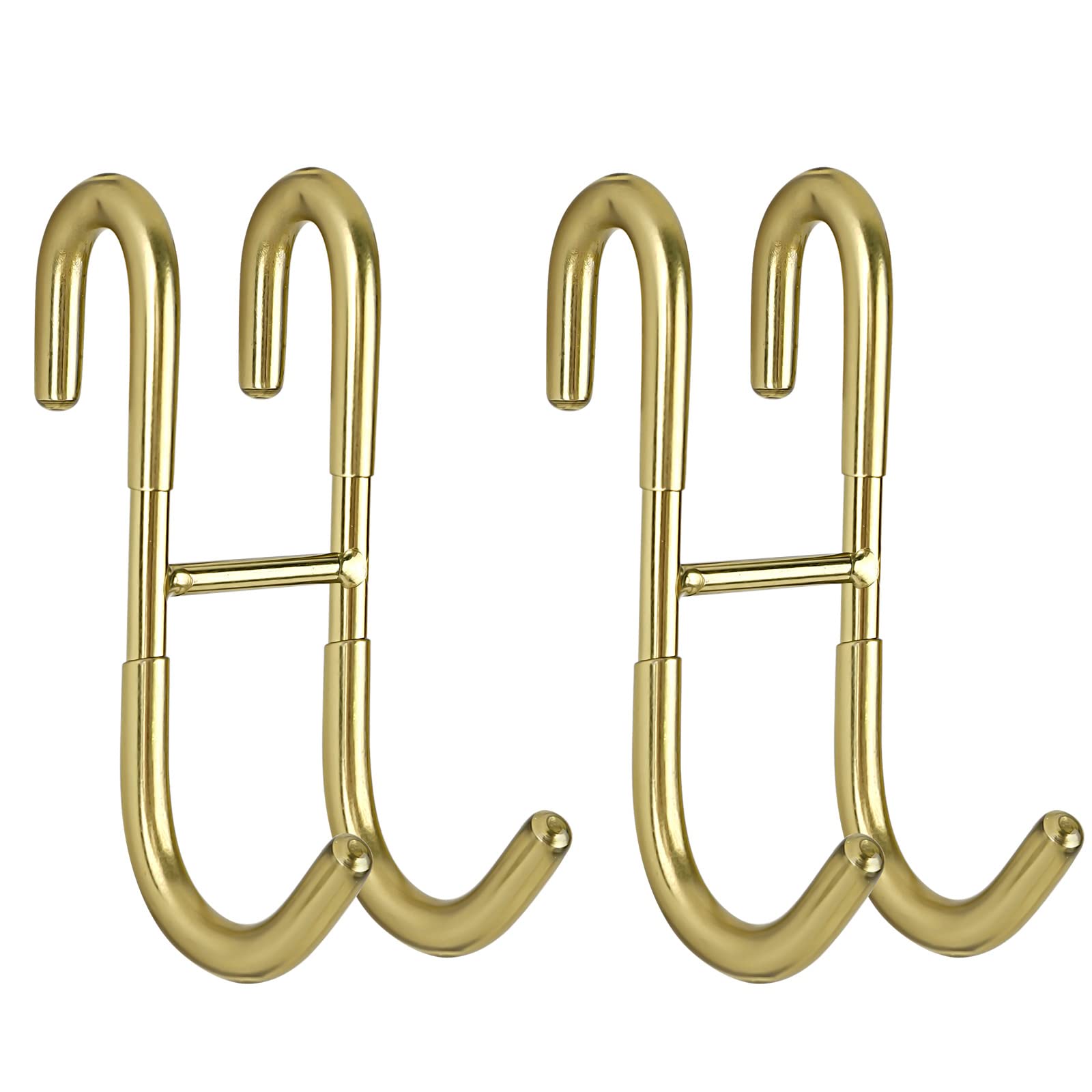Simtive Gold Shower Door Squeegee Hooks for Towel & Bathroom Accessories (2-Pack) - Perfect for Frameless Glass Shower Doors & Spa-Like Bathroom Organization