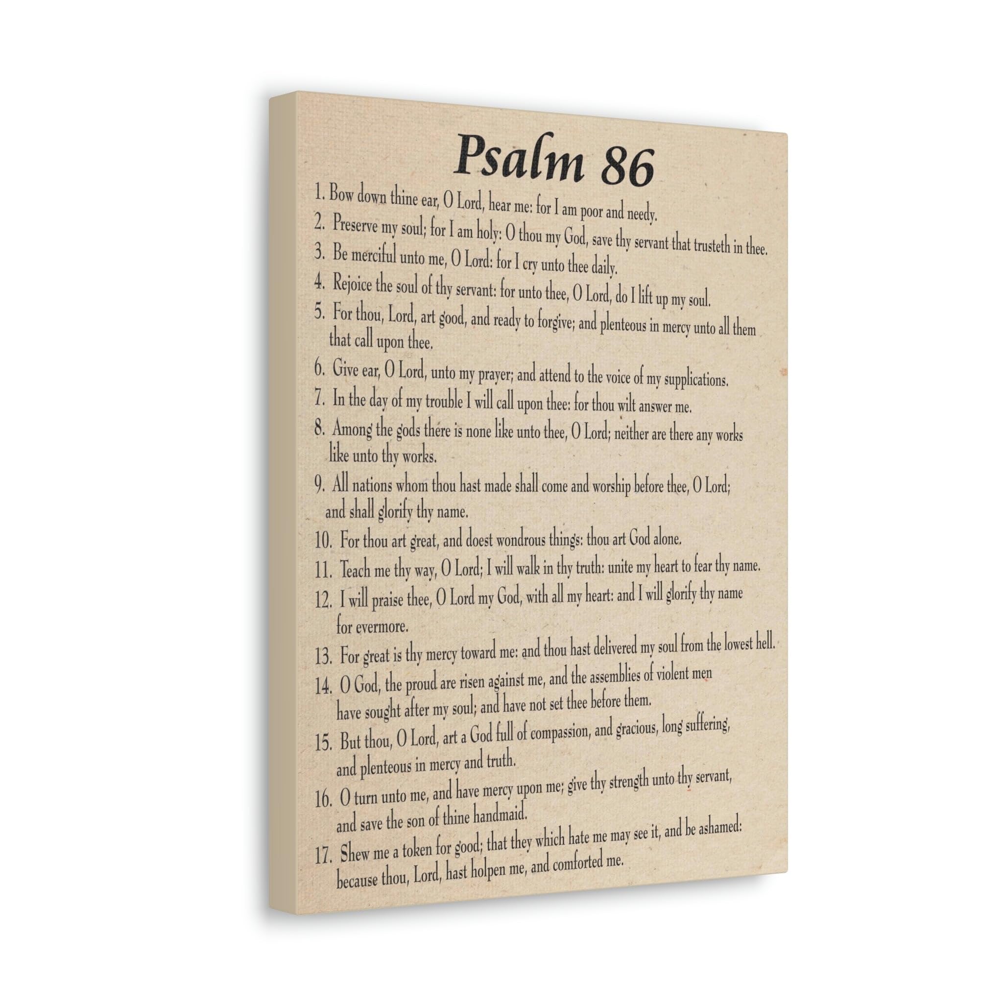 Bible Art Canvas - Psalm 86 Prayer for Difficult Times, Christian Wall Decor, Inspirational Scripture Gift for Home, Church & Office - Express Your Love with Faith-Based Gifts
