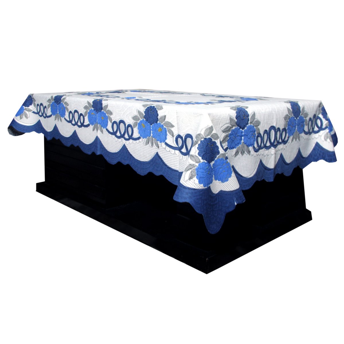 Kuber Industries Cotton Table Cover for Living Room - Floral Design Cream Tablecloth for 4-Seater Dining Table | Perfect for Home Decor, Parties & Daily Use