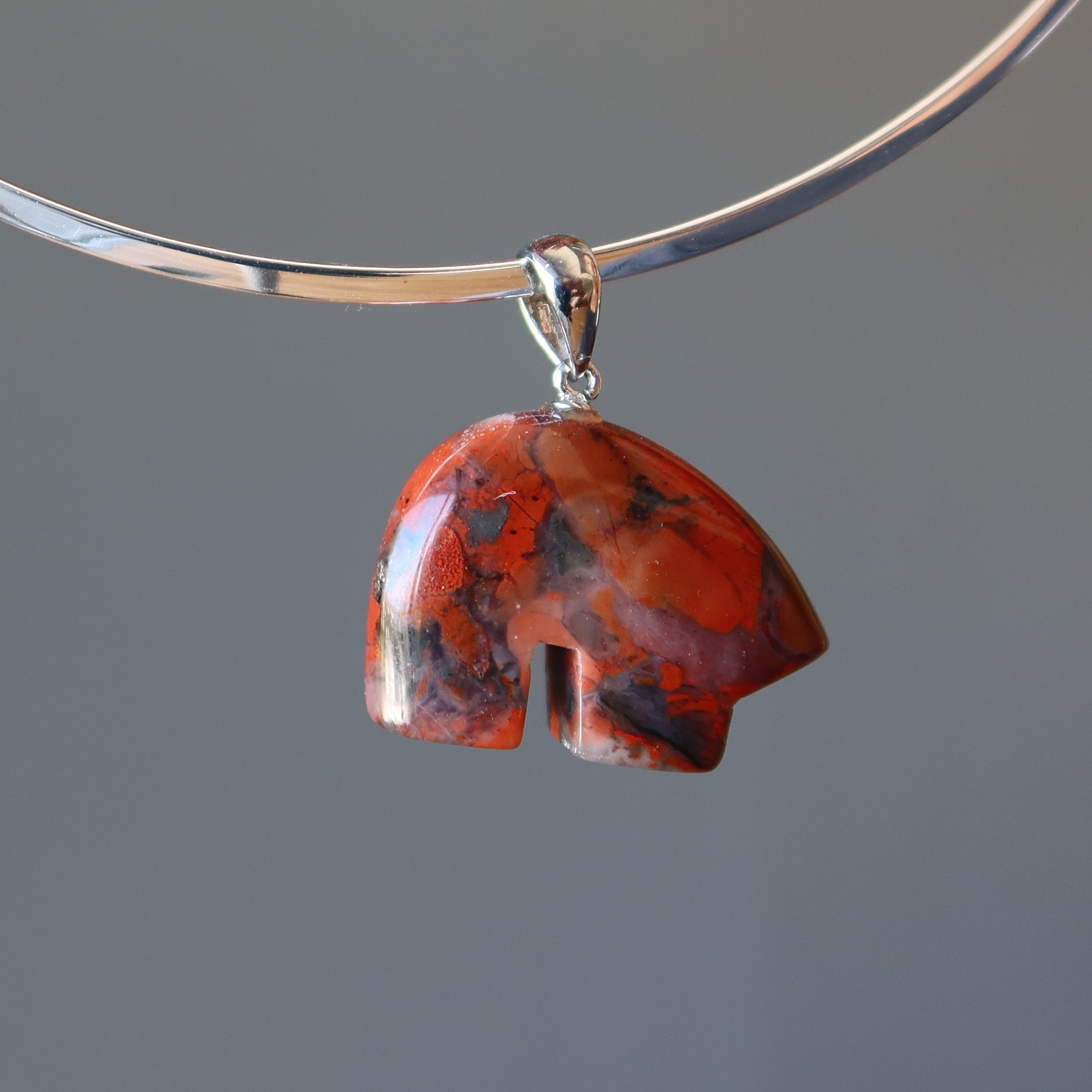 Red Jasper Necklace with Guardian Bear Charm - Sterling Silver Choker for Women, Spiritual Protection Jewelry - Perfect for Meditation, Healing & Everyday Wear