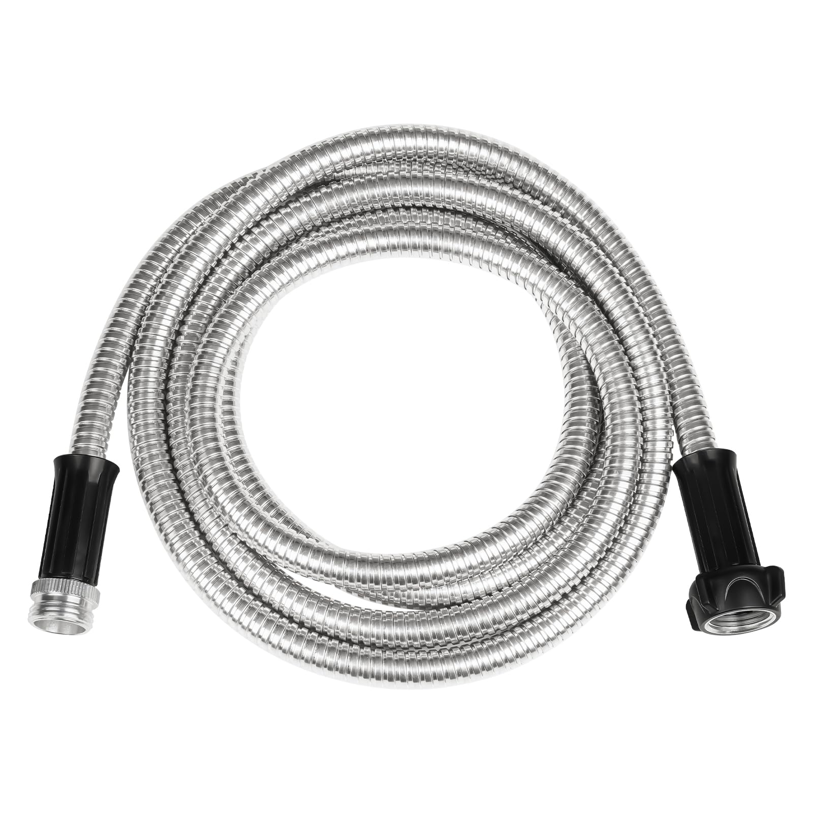 **Heavy Duty 5FT Stainless Steel Garden Hose with Metal Fittings - Flexible, Lightweight & Puncture Proof - Perfect for Yard, Outdoor, RV, and Camping Use**