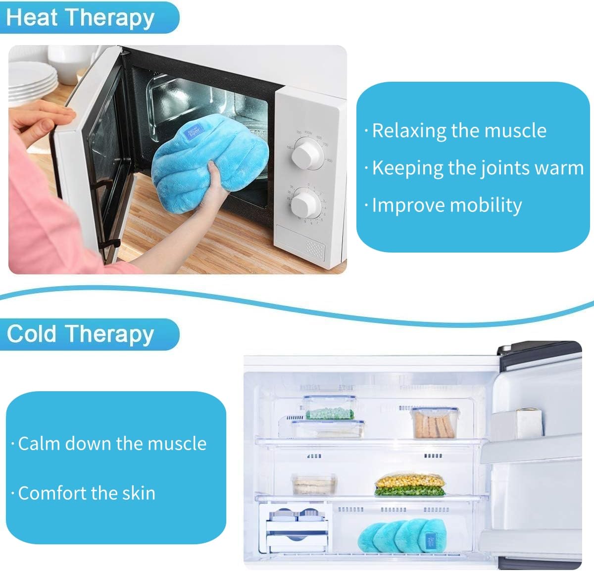 Relief Expert Microwave Neck Heating Wrap with Moist Heat Therapy - Hot & Cold Pain Relief for Neck, Shoulders & Back - Perfect for Home, Office & Travel Use