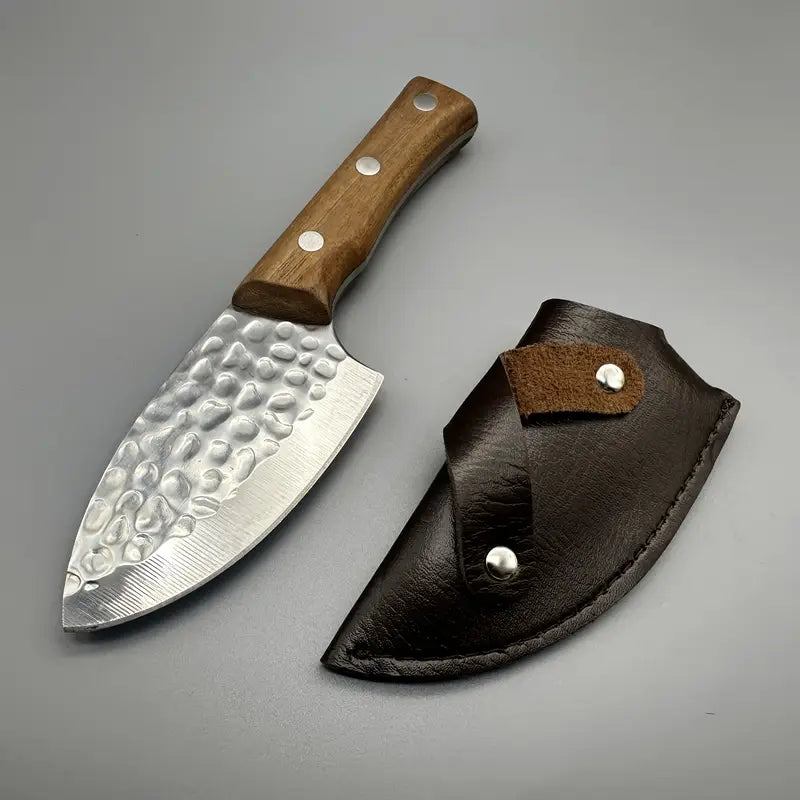 Premium Stainless Steel Hunting & Camping Knife - Wood Handle Meat & Vegetable Cutting Knife for Outdoor, BBQ, Survival & Kitchen Use