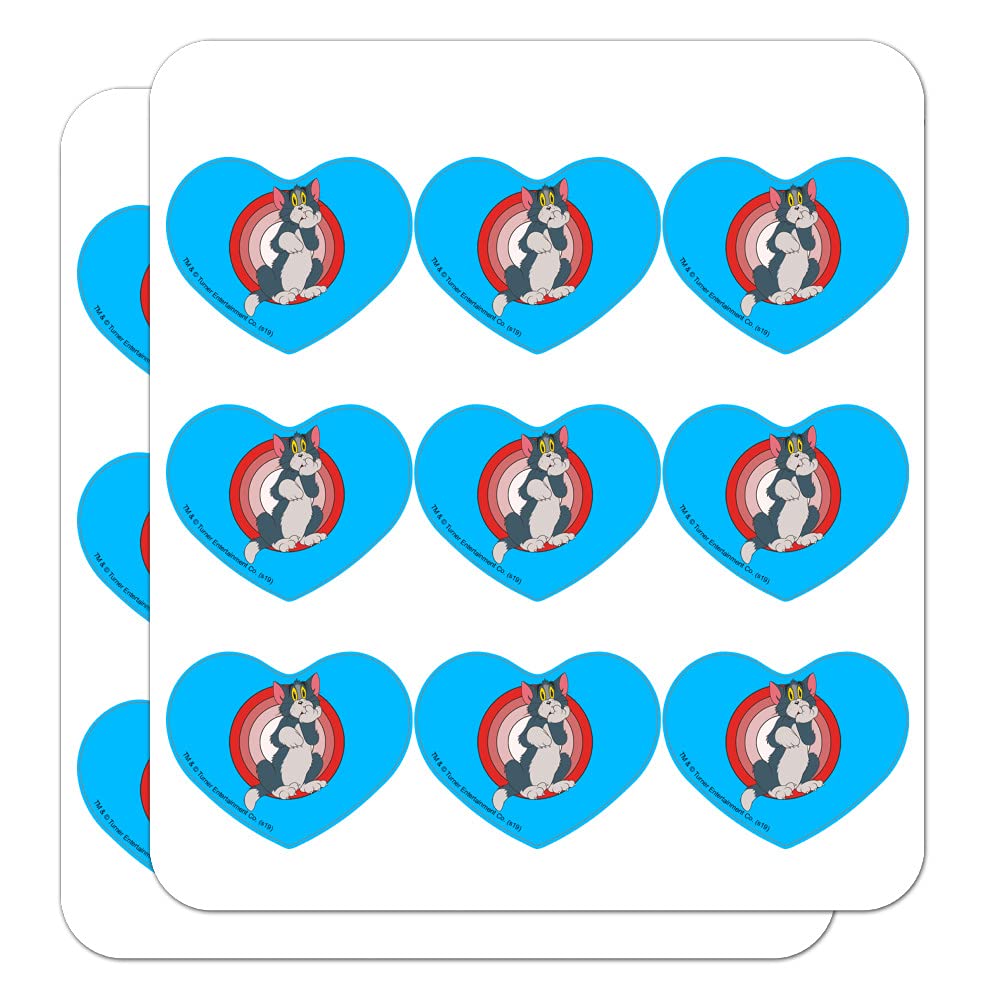 Tom and Jerry Heart-Shaped Planner Stickers - Cute Cartoon Character Scrapbook Decals for DIY Journals, Calendars, and Craft Projects - Perfect for School Supplies, Bullet Journaling, and Gift Wrapping