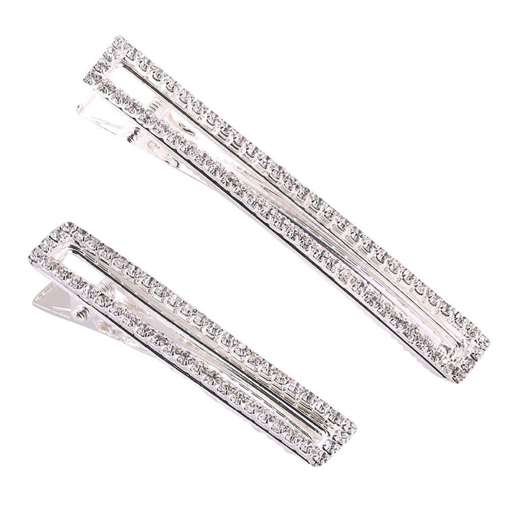 Stylish Gold & Silver Rhinestone Alligator Hair Clips with Teeth - Women's Fashion Hair Accessories for Parties, Weddings & Everyday Wear (Small)