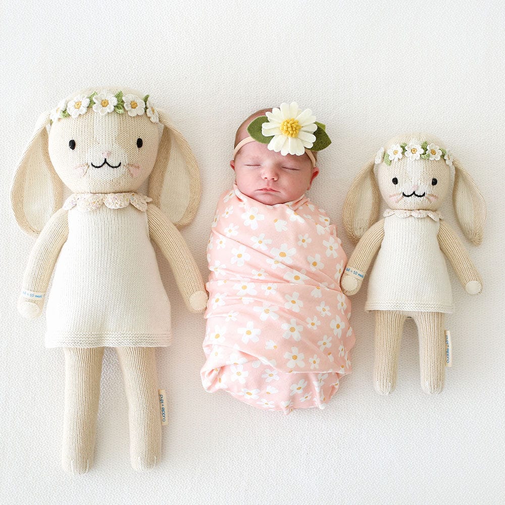 Cuddle+Kind Hannah the Bunny - Soft Organic Cotton Plush Stuffed Animal Toy for Babies & Toddlers | Perfect for Cuddling, Nursery Decor, and Baby Shower Gifts