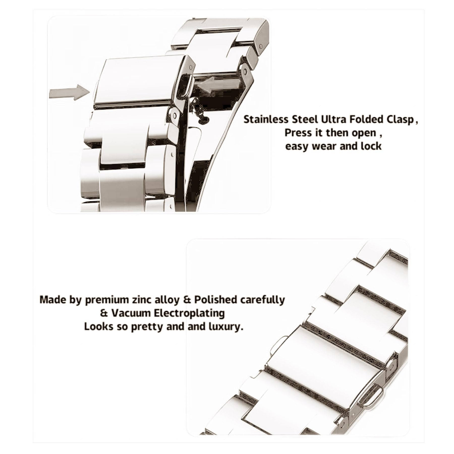 Kolgios 38mm 40mm 41mm 42mm 44mm 45mm 46mm Women's Fashion Smartwatch Bands - Compatible with Apple Watch Series 10/9/8/7/6/SE/5/4 - Stylish Replacement Bracelet Strap for iWatch - Perfect Gift for Her - Ideal for Workouts, Office Wear & Everyday Fashion Accessory