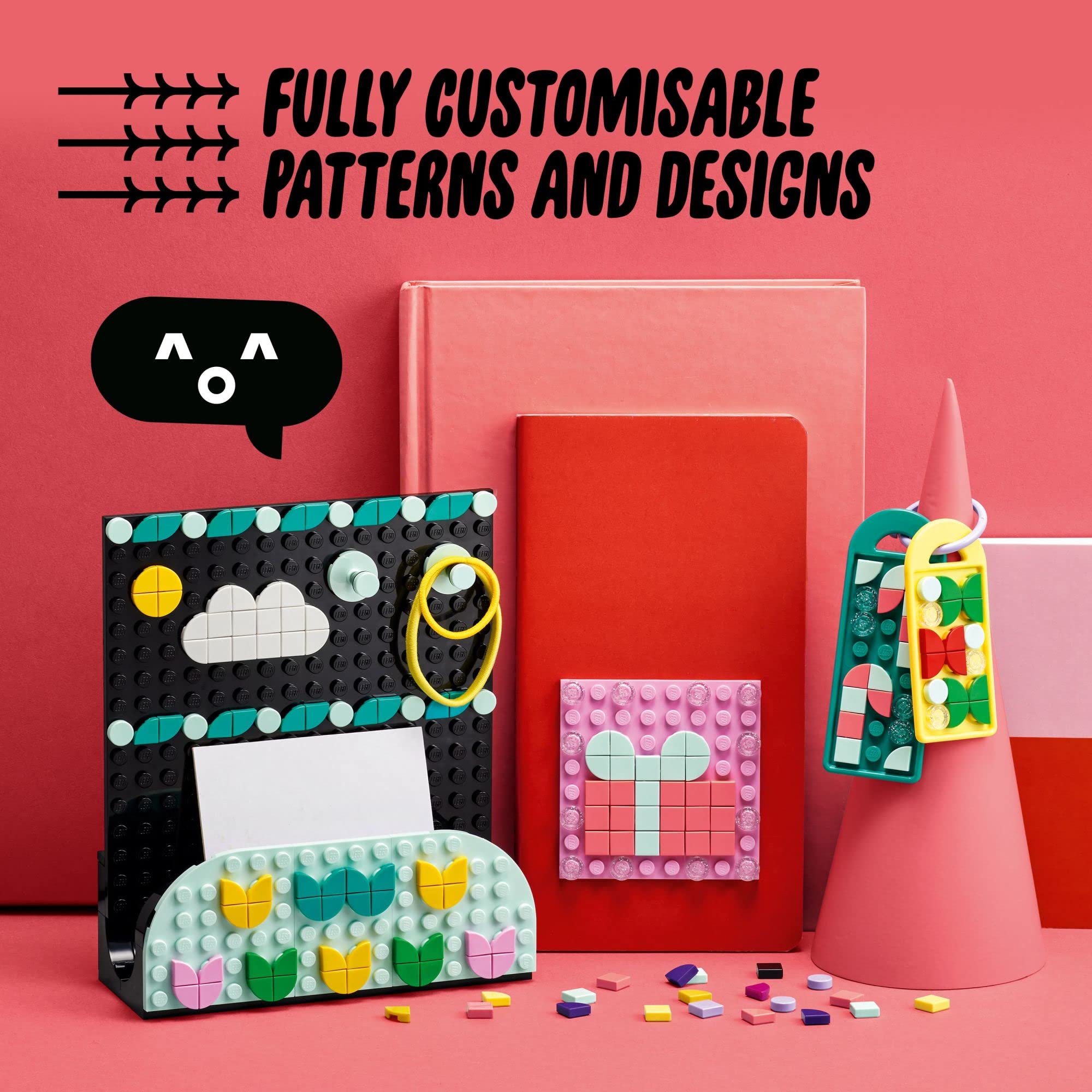LEGO DOTS Designer Toolkit - 10-in-1 Creative Building Set for Kids with Patches, Photo Frame, Pencil Holder & Storage Tray | DIY Craft Activity Toy for Home Decor & School Projects (Model 41961)