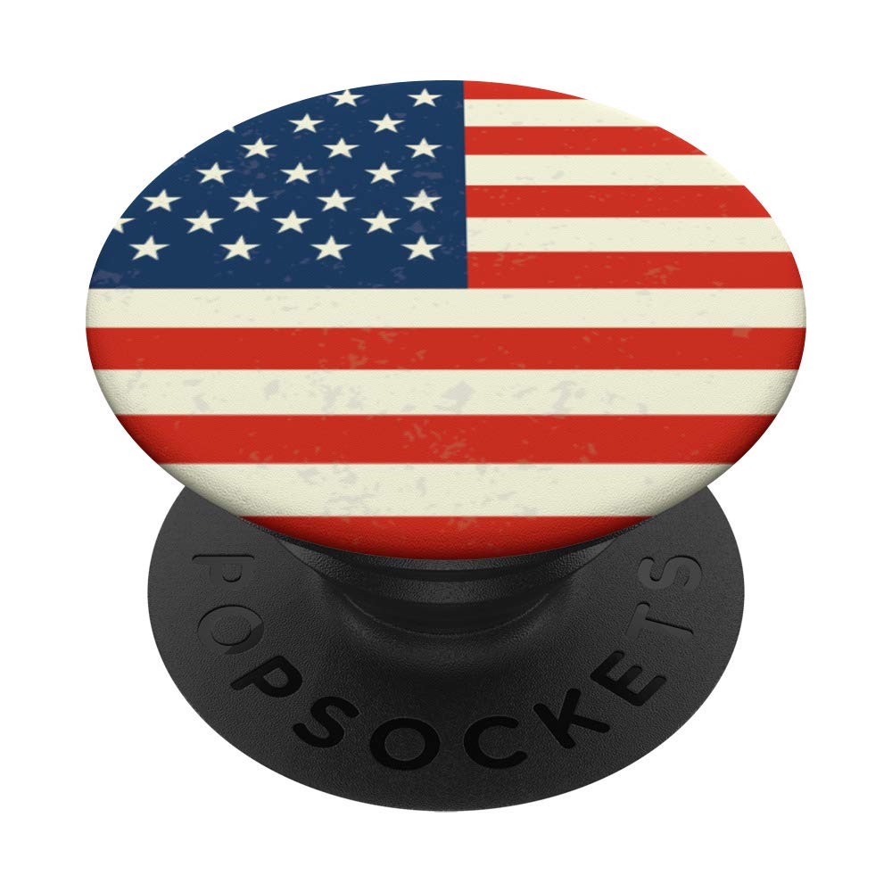 USA Flag PopSockets Swappable PopGrip - Patriotic Phone Grip & Stand - Perfect for iPhone, Samsung & Smartphones - Great Gift for 4th of July, Veterans Day & American Holidays