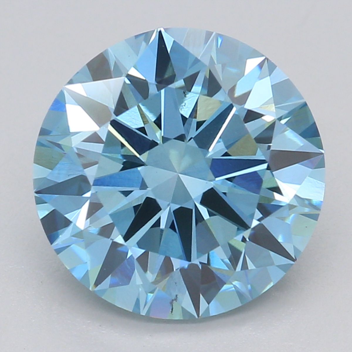 2.41 Carat Round Cut Fancy Blue Diamond Ring - Exquisite Engagement Jewelry for Weddings & Anniversaries