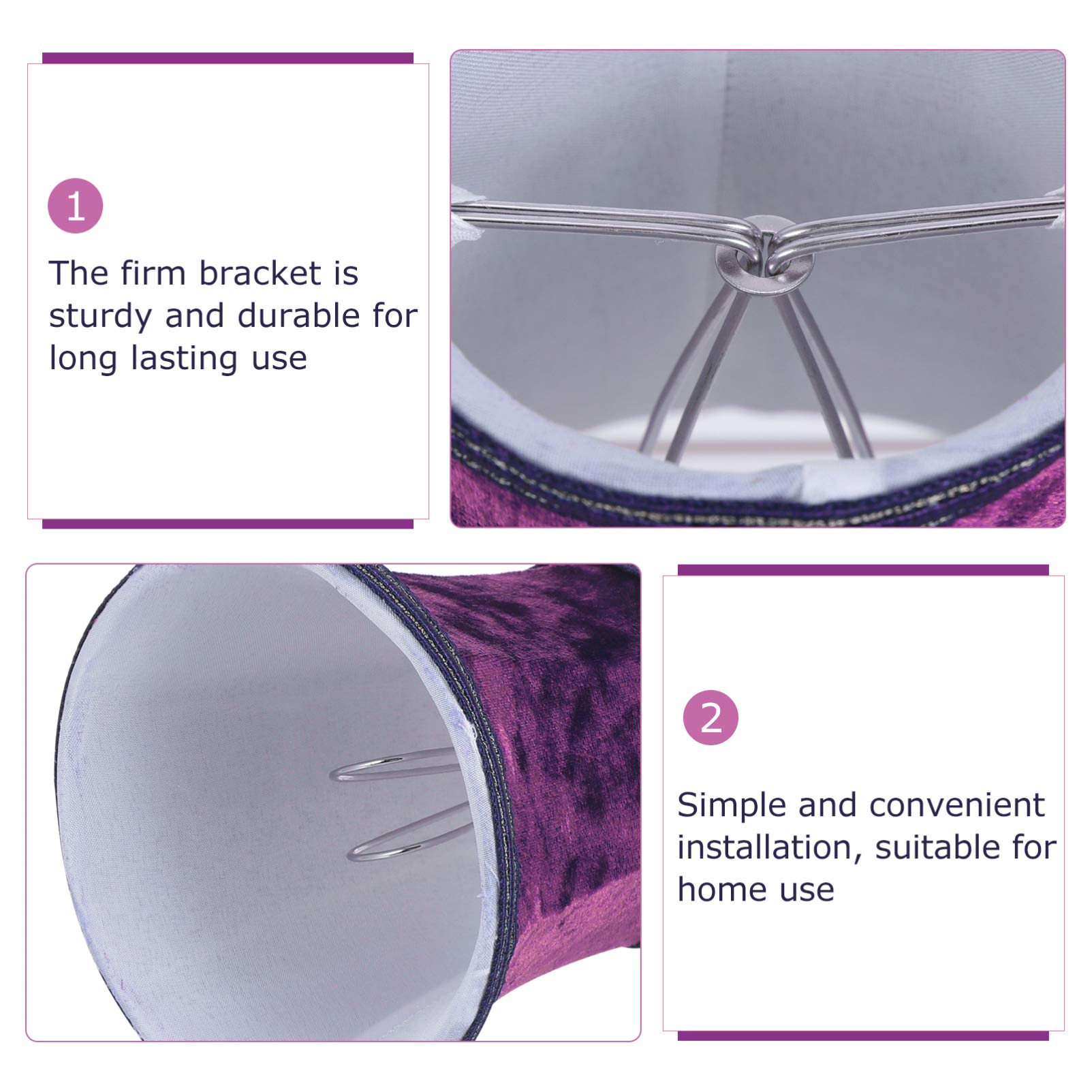 Clip-On Fabric Lamp Shade - Purple Bell-Shaped Lampshade Cover for Table Lamps, Chandeliers & Wall Lights | Perfect for Living Room, Bedroom & Office Decor