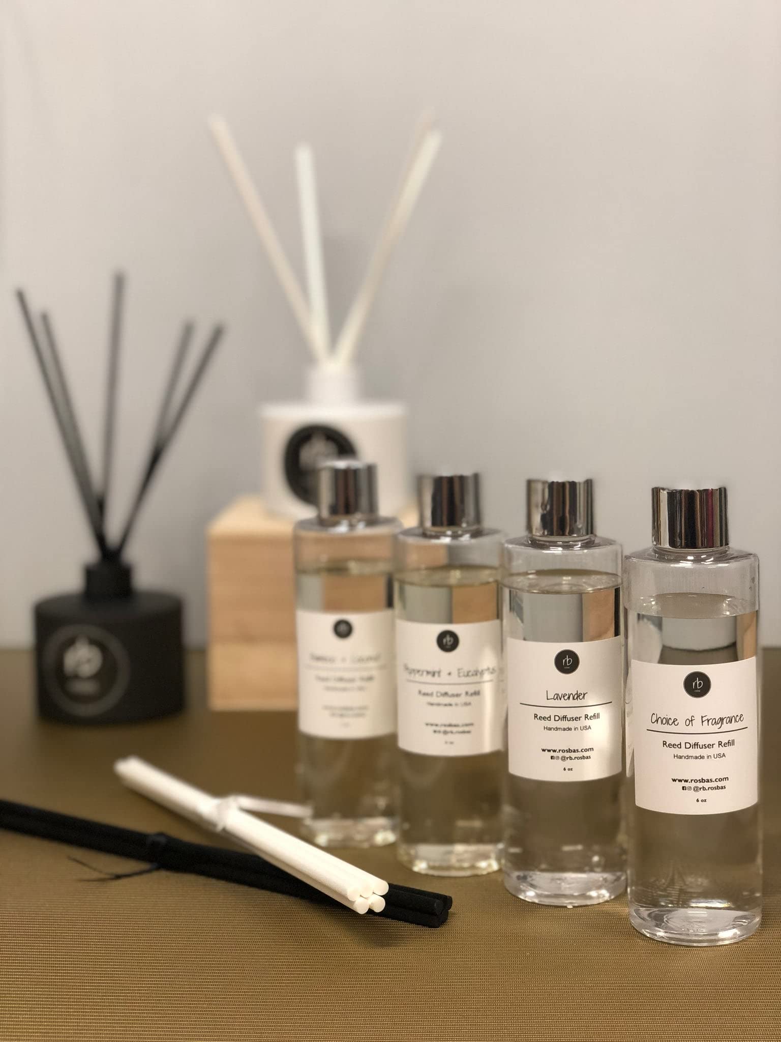 Premium Black Sea Scented Reed Diffuser Set - 6oz Fragrance Oil & 5 Black Reed Sticks | Long-Lasting Home Aromatherapy | Handmade in USA | Perfect for Living Room, Bedroom & Bathroom Decor