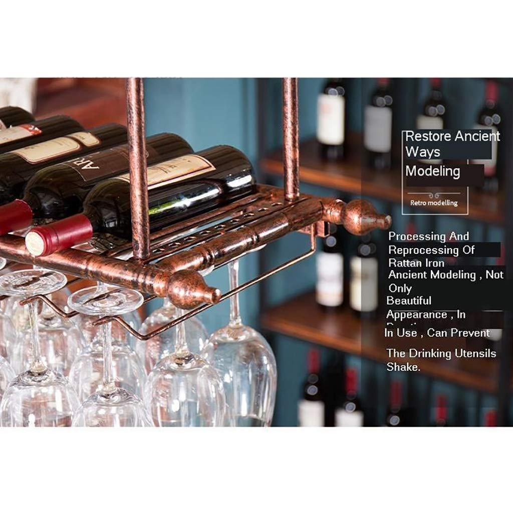 Adjustable Bronze Hanging Wine Rack for Home Bar - Space-Saving Upside Down Wine Glass Holder for Kitchen, Dining Room & Wall Decor