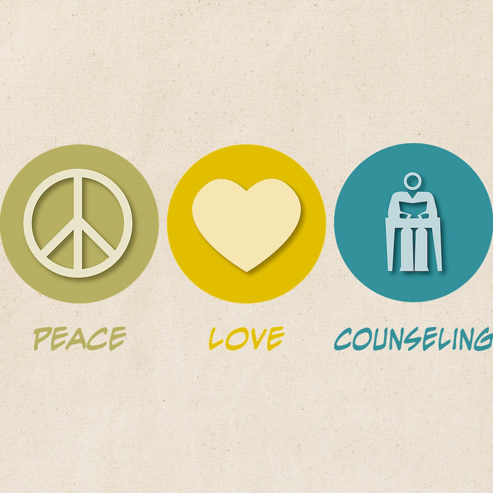 Peace Love Counseling Tote Bag - Natural Canvas Reusable Shopping Bag for Therapists, Counselors & Mental Health Awareness - Perfect for Work, Groceries & Everyday Use