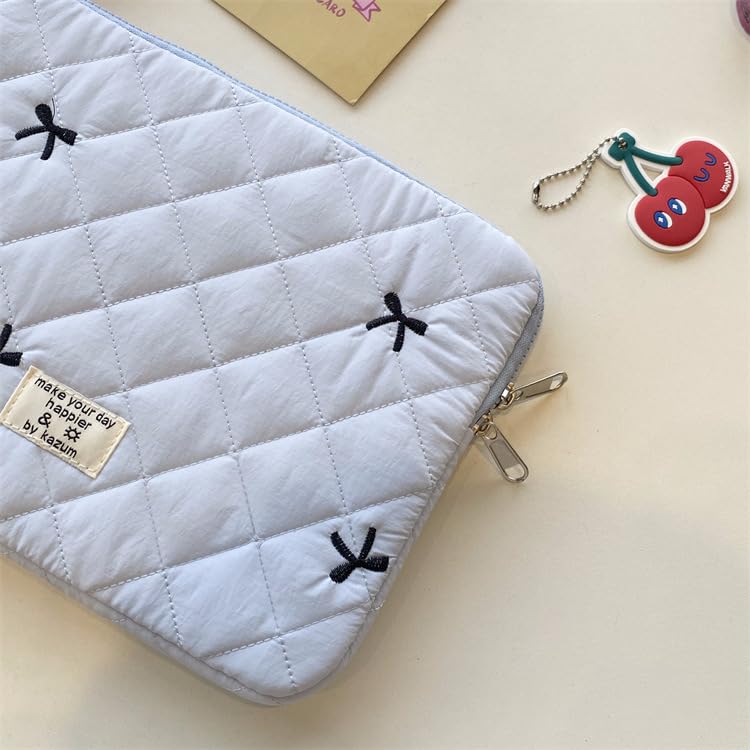 Cute Y2K Preppy Kawaii Laptop Sleeve Case Bag with Bow Graphic - 13-14 Inch Black Computer Protect Pouch for School, Work & Travel