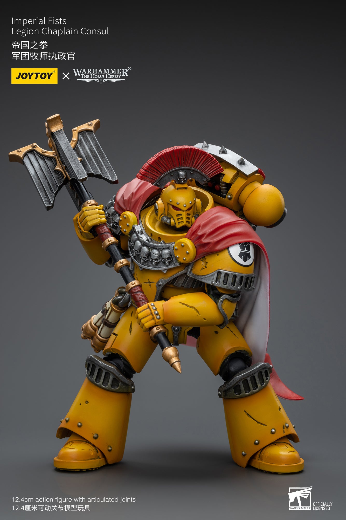 JOYTOY 1/18 Scale Warhammer 40K The Horus Heresy Imperial Fists Legion Chaplain Consul Action Figure - Collectible Model for Warhammer Fans & Tabletop Gaming Enthusiasts