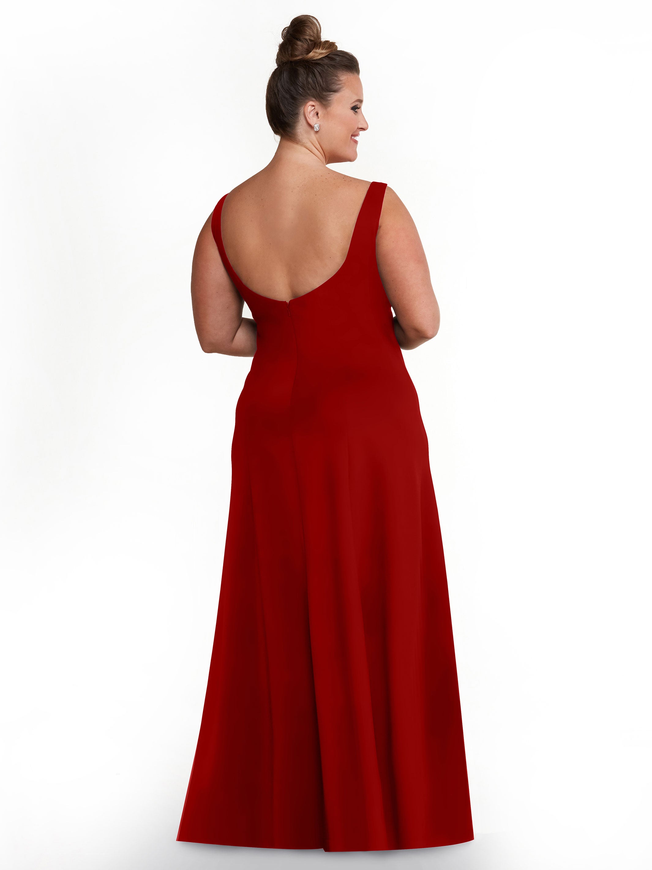 Elegant 83043 A-Line Double Knit Bridesmaid Dress with V-Neck - Perfect for Weddings, Formal Events & Special Occasions