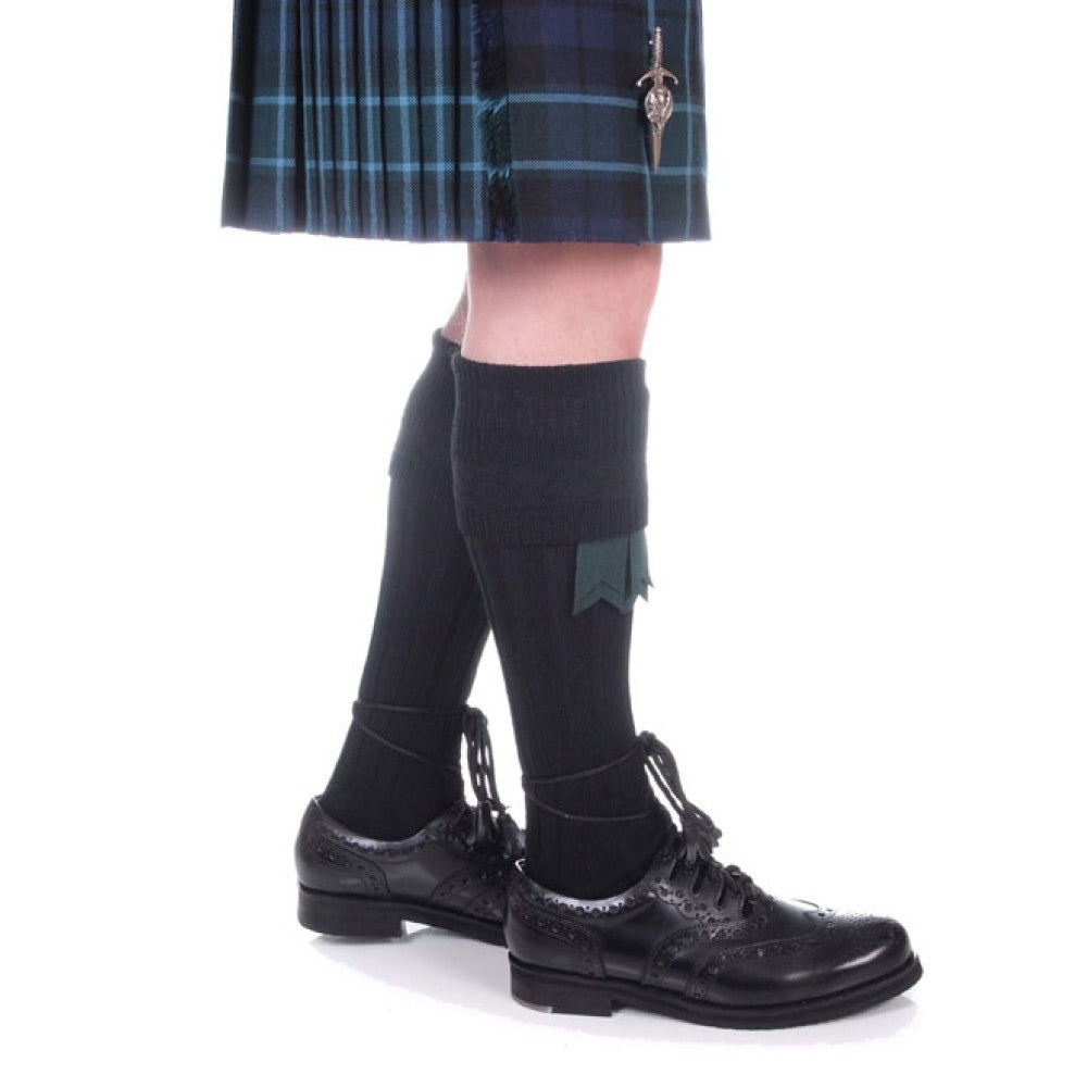 Premium Black Kilt Socks for Men - Traditional Scottish Highland Wear - Perfect for Weddings, Ceremonies & Costume Events