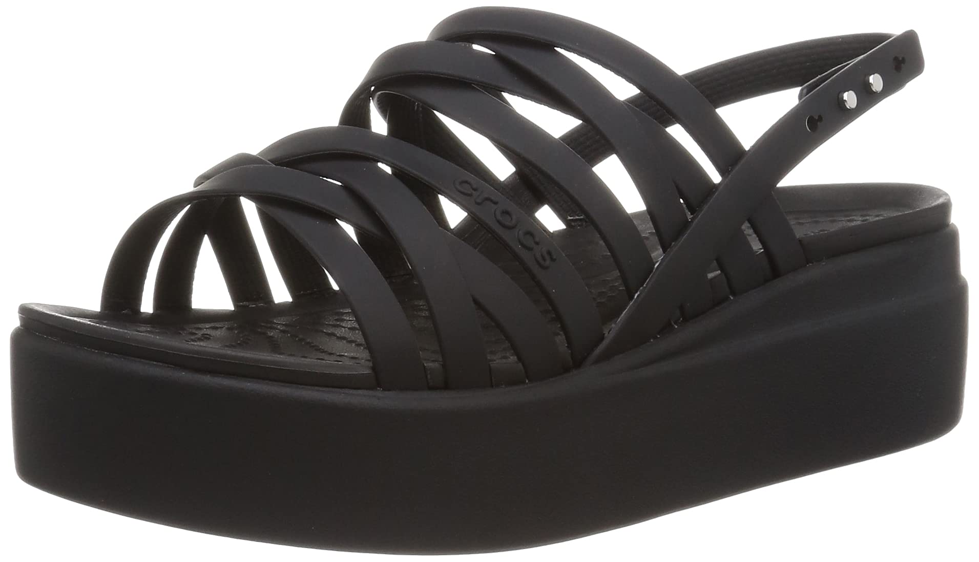 Crocs Brooklyn Strappy Low Wedge Sandals for Women - Comfortable Slip-On Casual Shoes for Walking, Beach & Summer Outfits