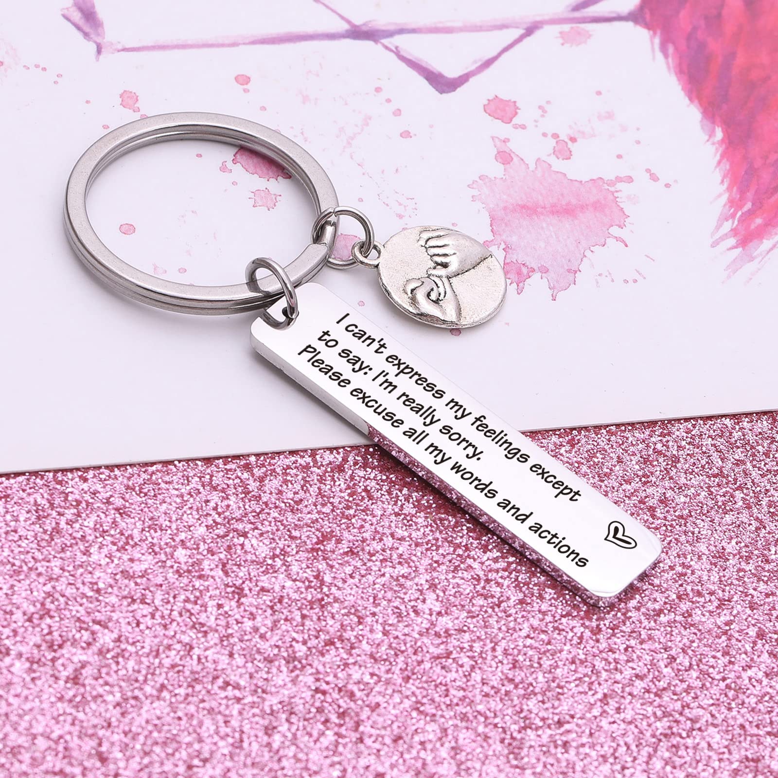 TzrNhm Blossom Apology Keychain - Best Friend Gift, I'm Sorry Present for Boyfriend or Girlfriend - Cute Jewelry for Forgiveness | Perfect for Anniversaries, Valentine's Day & Making Up