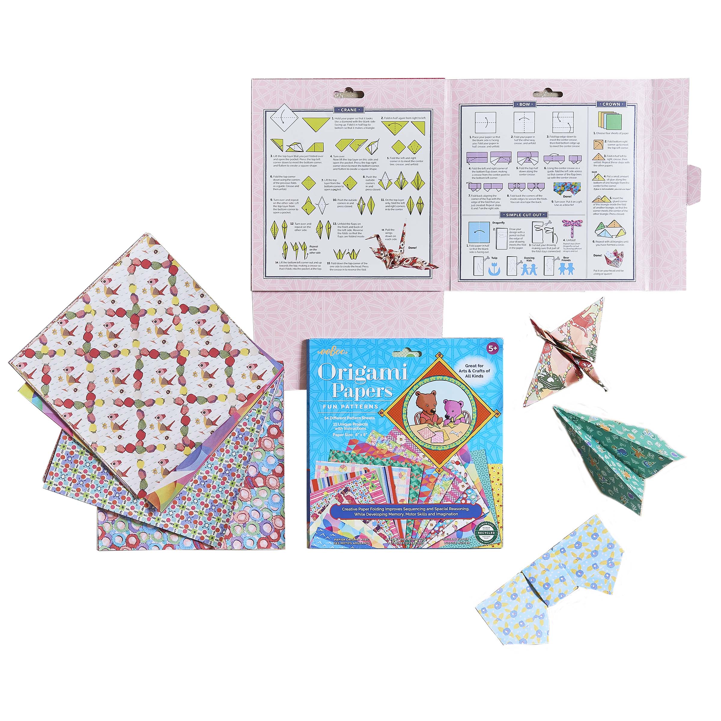Fun Patterns Origami Paper Kit - Colorful DIY Folding Sheets for Kids & Adults - Perfect for Arts & Crafts, Classroom Projects, and Creative Gift Wrapping