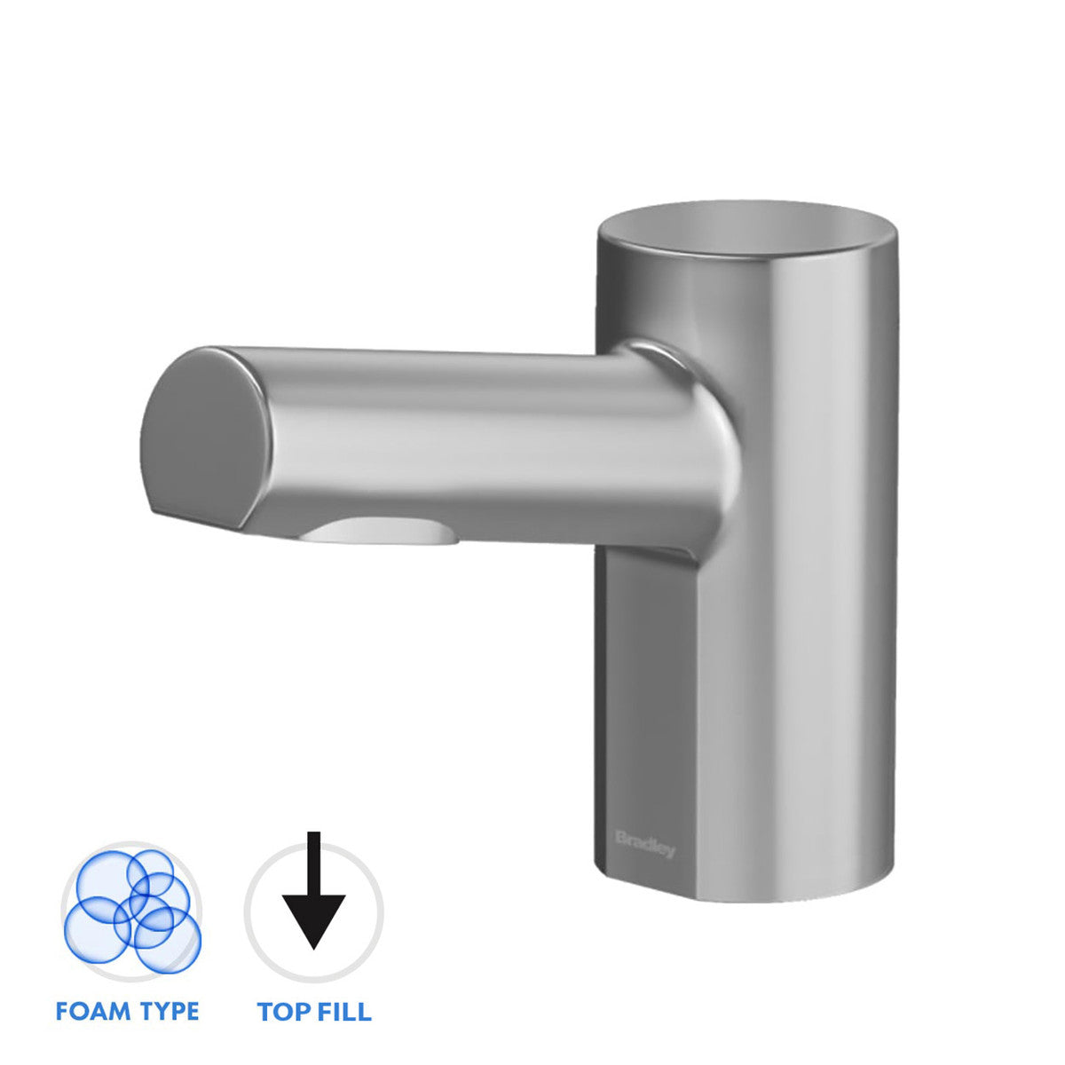 Bradley 3300 RLT Metro Series Top Fill Deck Mounted Soap Dispenser - Touchless Liquid Soap Dispenser for Kitchen, Bathroom & Commercial Use | Easy Refill & Modern Design