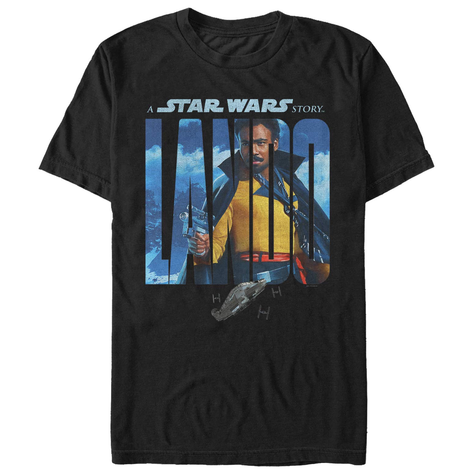 Star Wars Lando Calrissian Movie Poster T-Shirt for Men | Official Solo A Star Wars Story Merchandise | Casual Wear, Cosplay & Fan Gifts